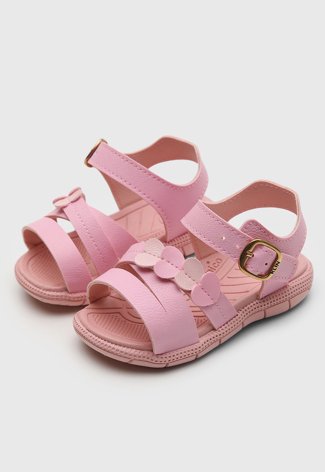 Infantil - Sandália Klin Tic Tac Corações Rosa