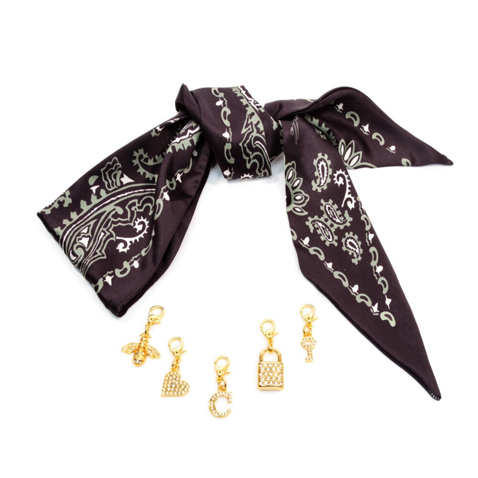 Vista 2 Charms Cecconello Lenço + Pingentes 2666001-6 Cecconello preto