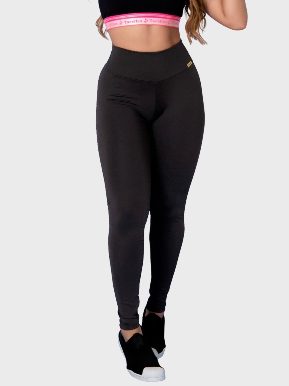 Calça Legging Fitness Tarelles Peluciada Inverno Cintura Alta Preto