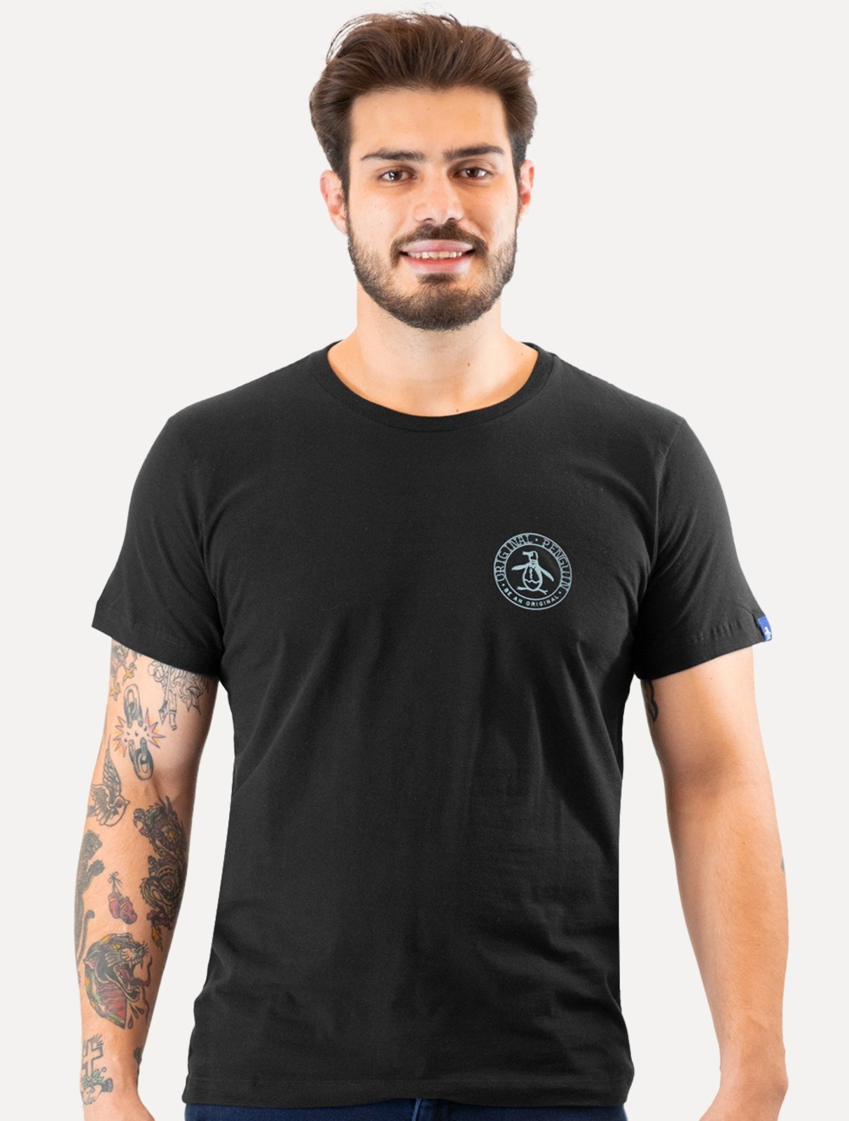 Camiseta Original Penguin Masculina Small Circle Logo Preta