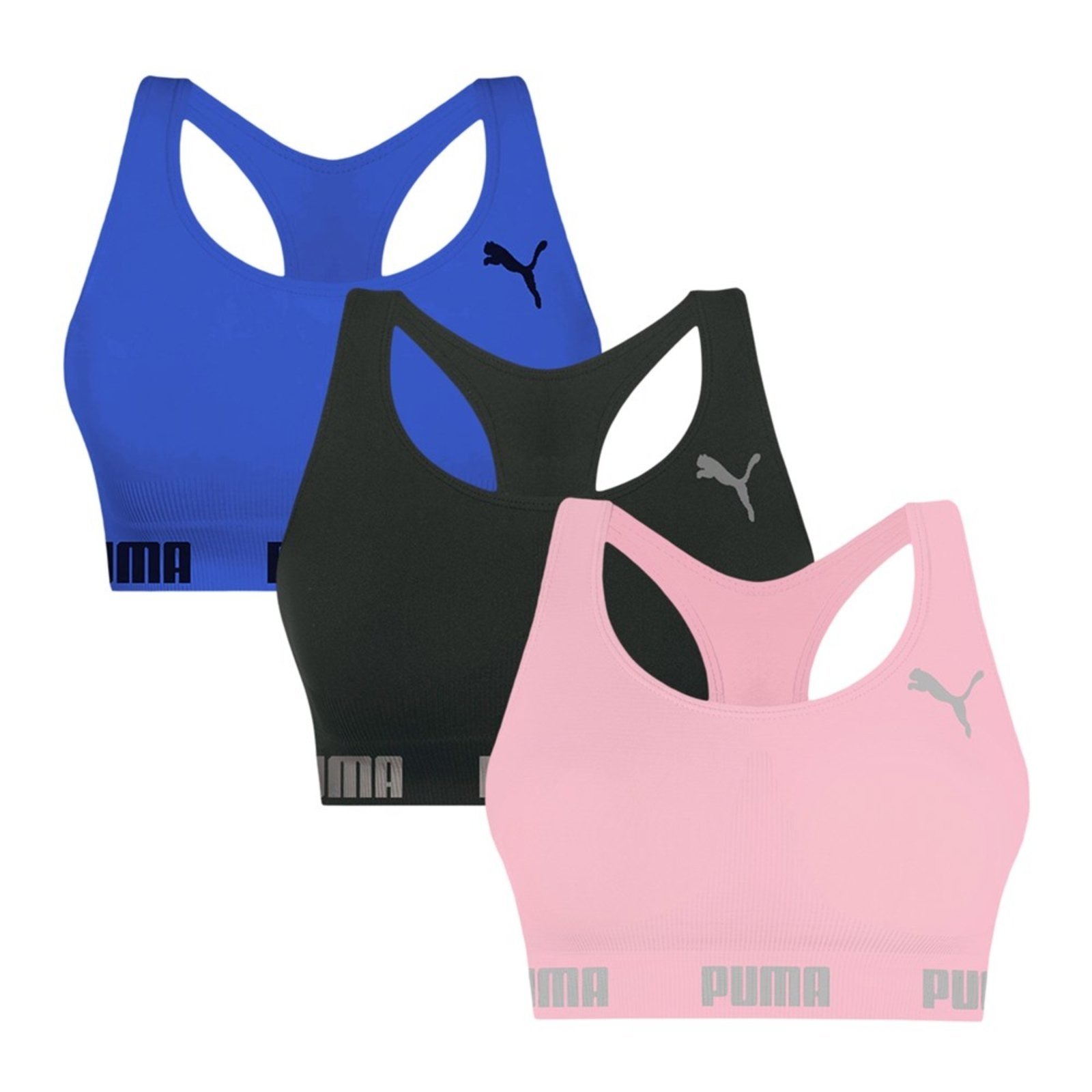 Kit 3 Tops Puma Nadador Sem Costura Feminino