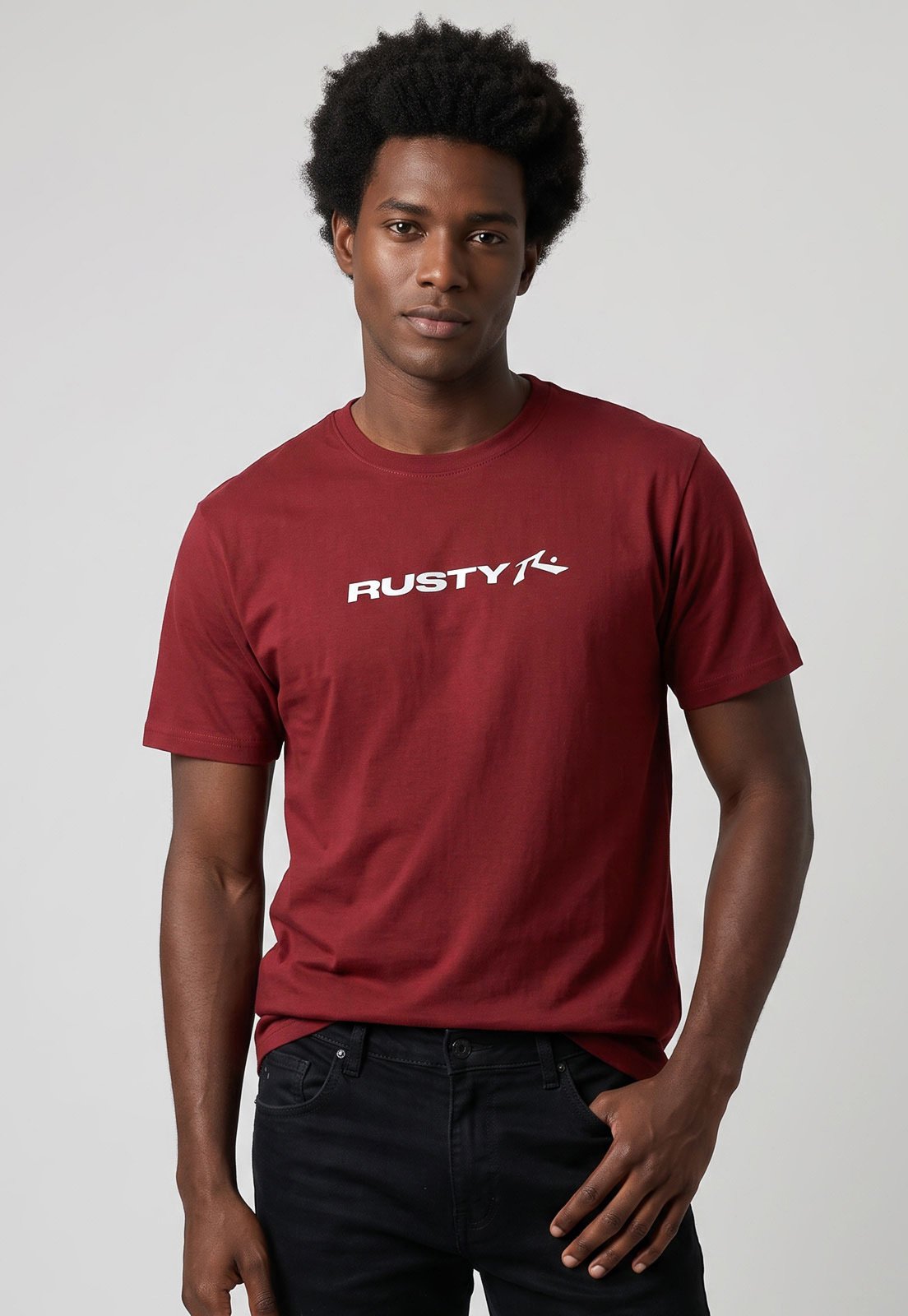 Camiseta Masculina Rusty Silk MC Stick Vinho