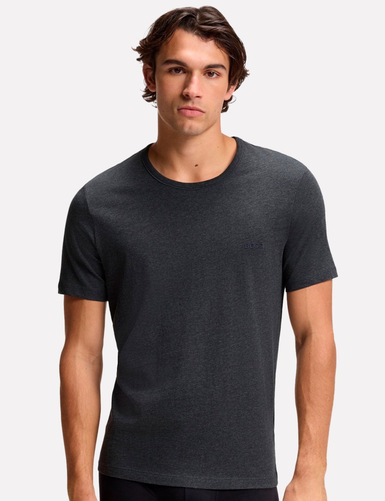 Camiseta Hugo Boss Masculina Slim Classic Cinza Chumbo
