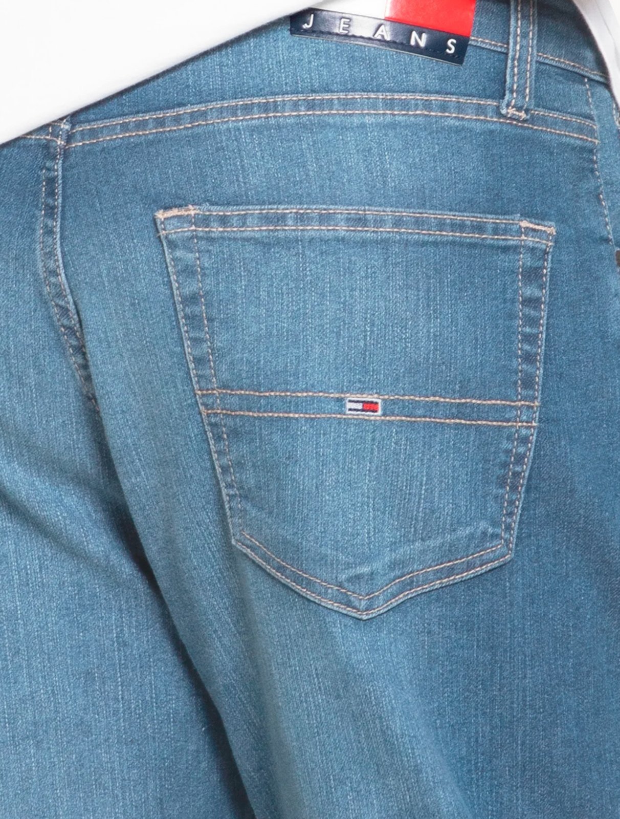 Vista 3 Calça Tommy Jeans Masculina Regular Straight Ryan Clara azul Tommy Jeans azul
