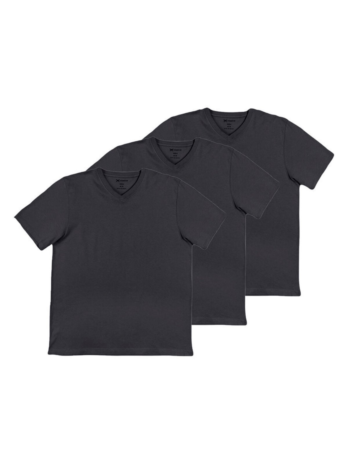 Kit com 3 Camisetas Masculina Hering 022b Cinza