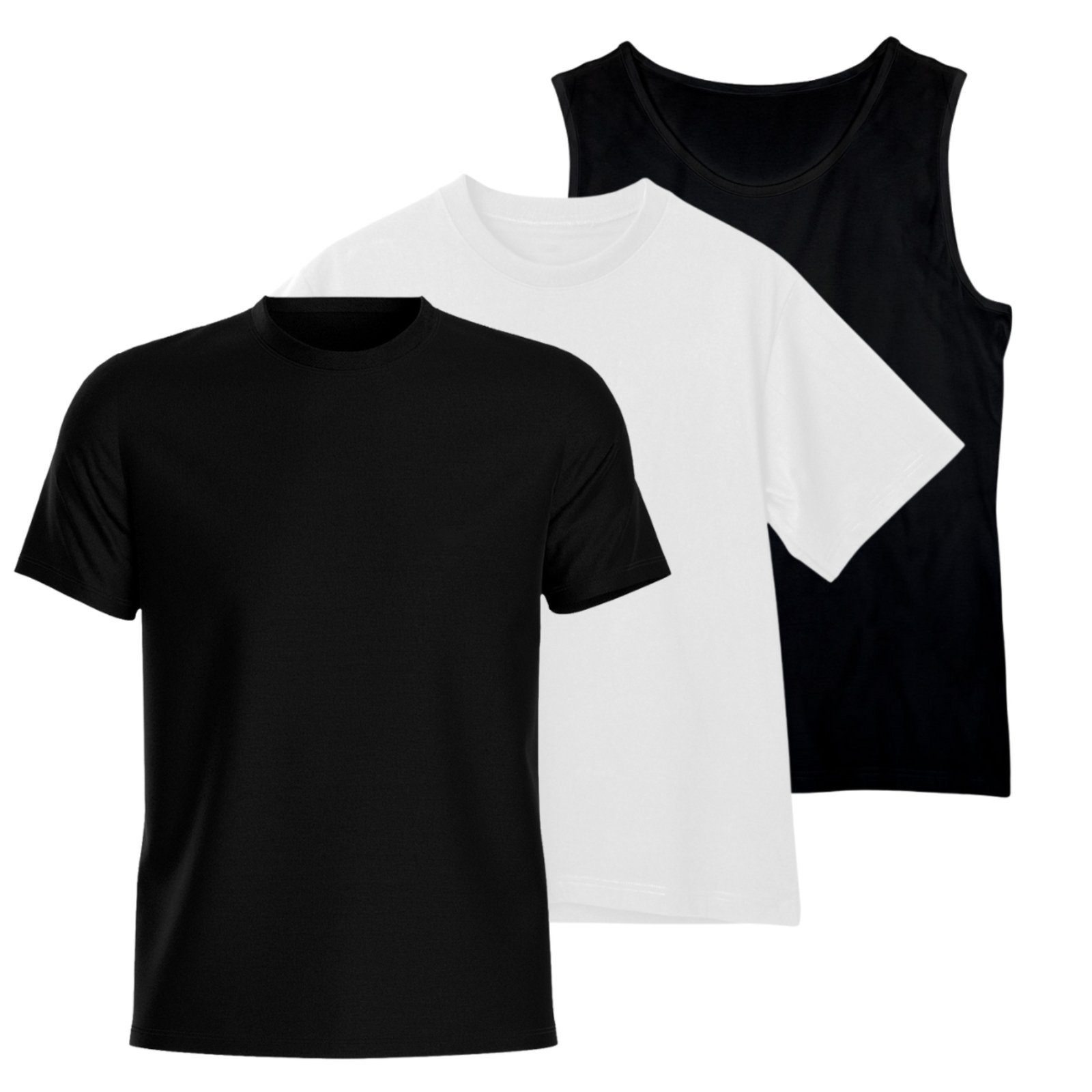 Kit Camiseta Basica + Camiseta Regata + Camiseta Oversized de Algodão Masculina Estilo Casual
