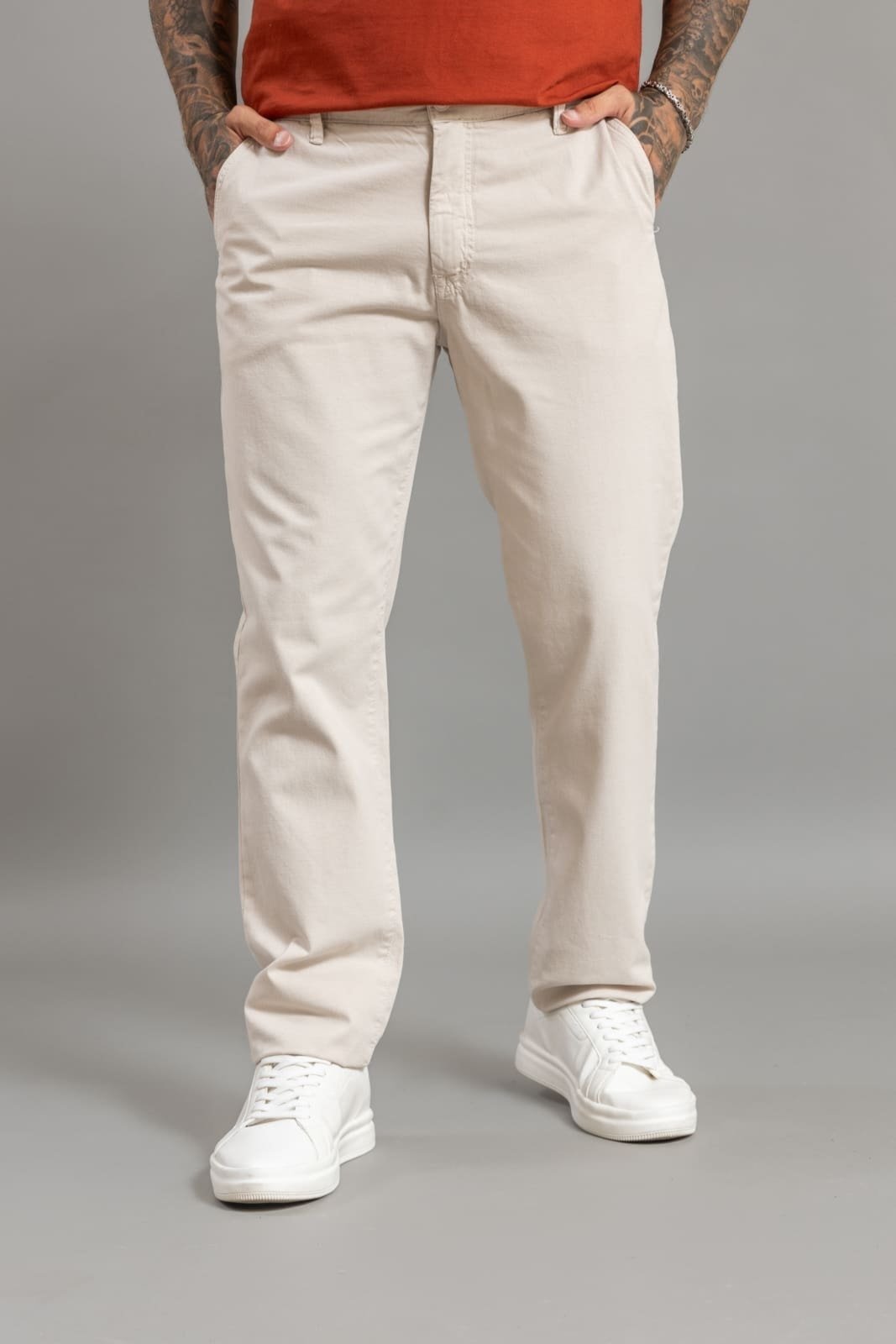 Calça Color Masculina Sport Fino Com Modal e Linho Dialogo Areia