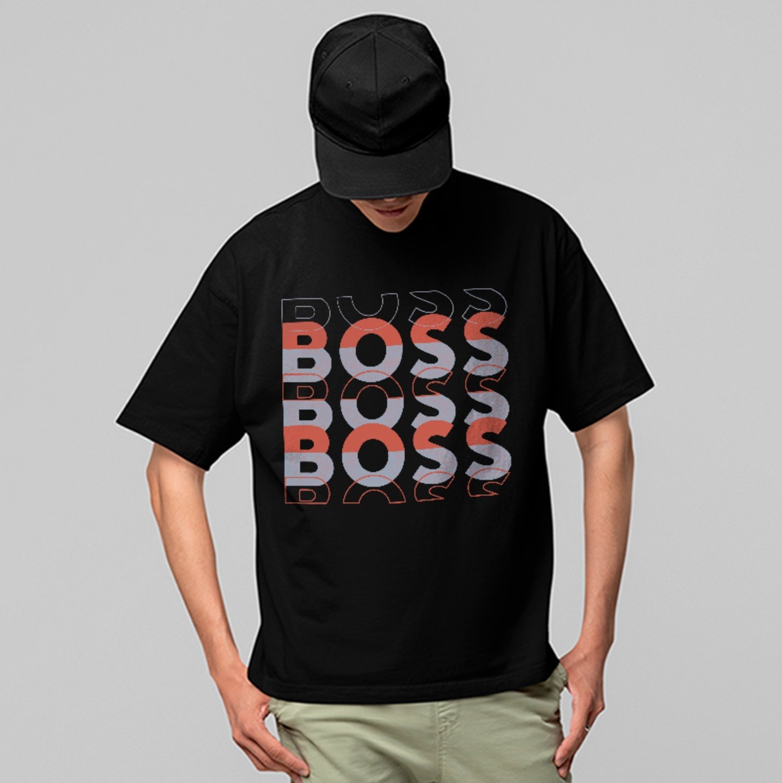 Camiseta Oversized Boss Street Style Conforto Premium Preto