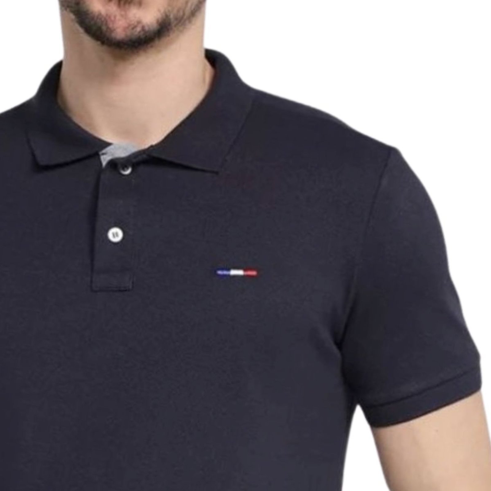 Camisa Polo Vih Triny Masculina Básica Industrie Piquet no Estilo Tommy Bordado França Preto