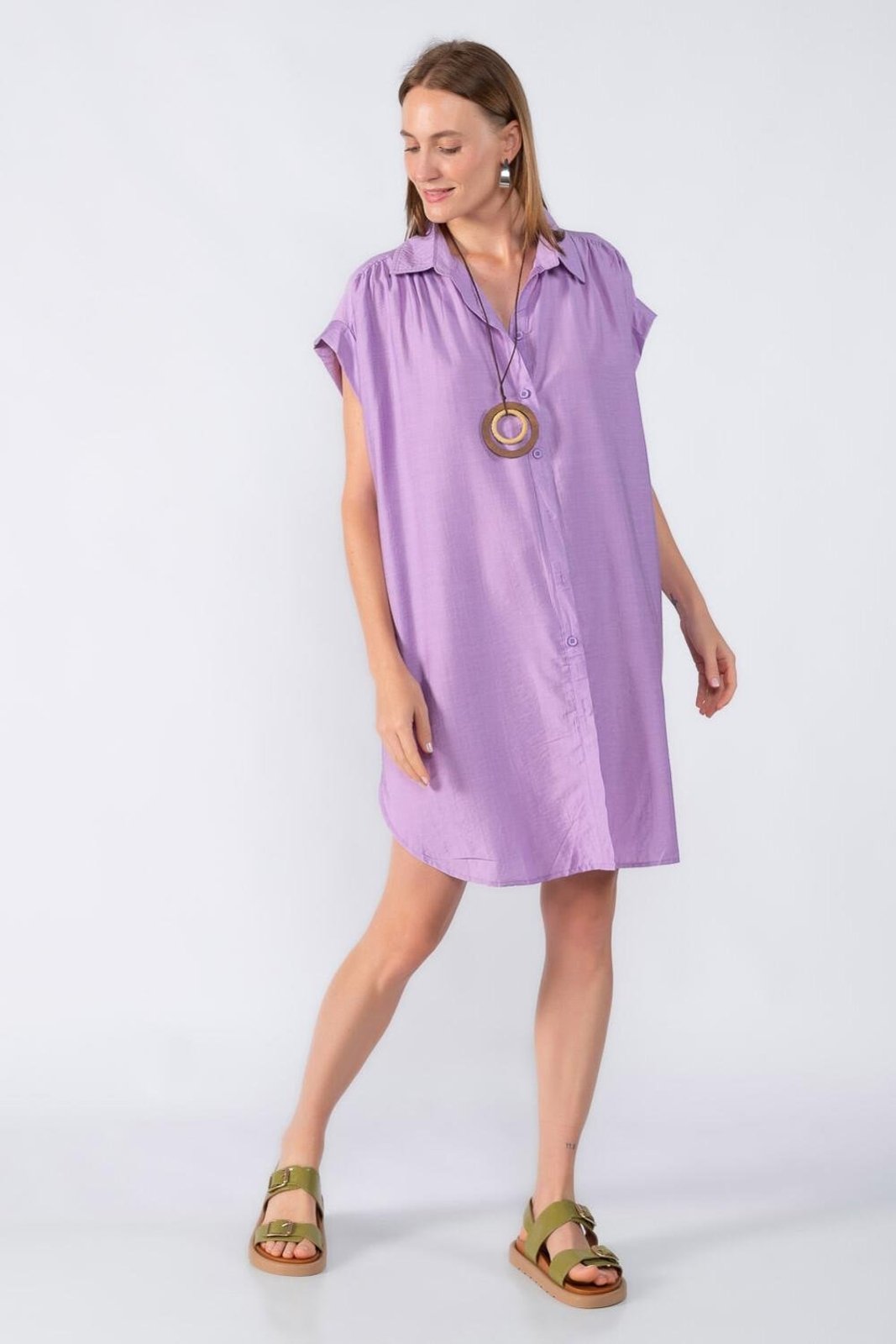 Chemise manga morcego com detalhe Roxo