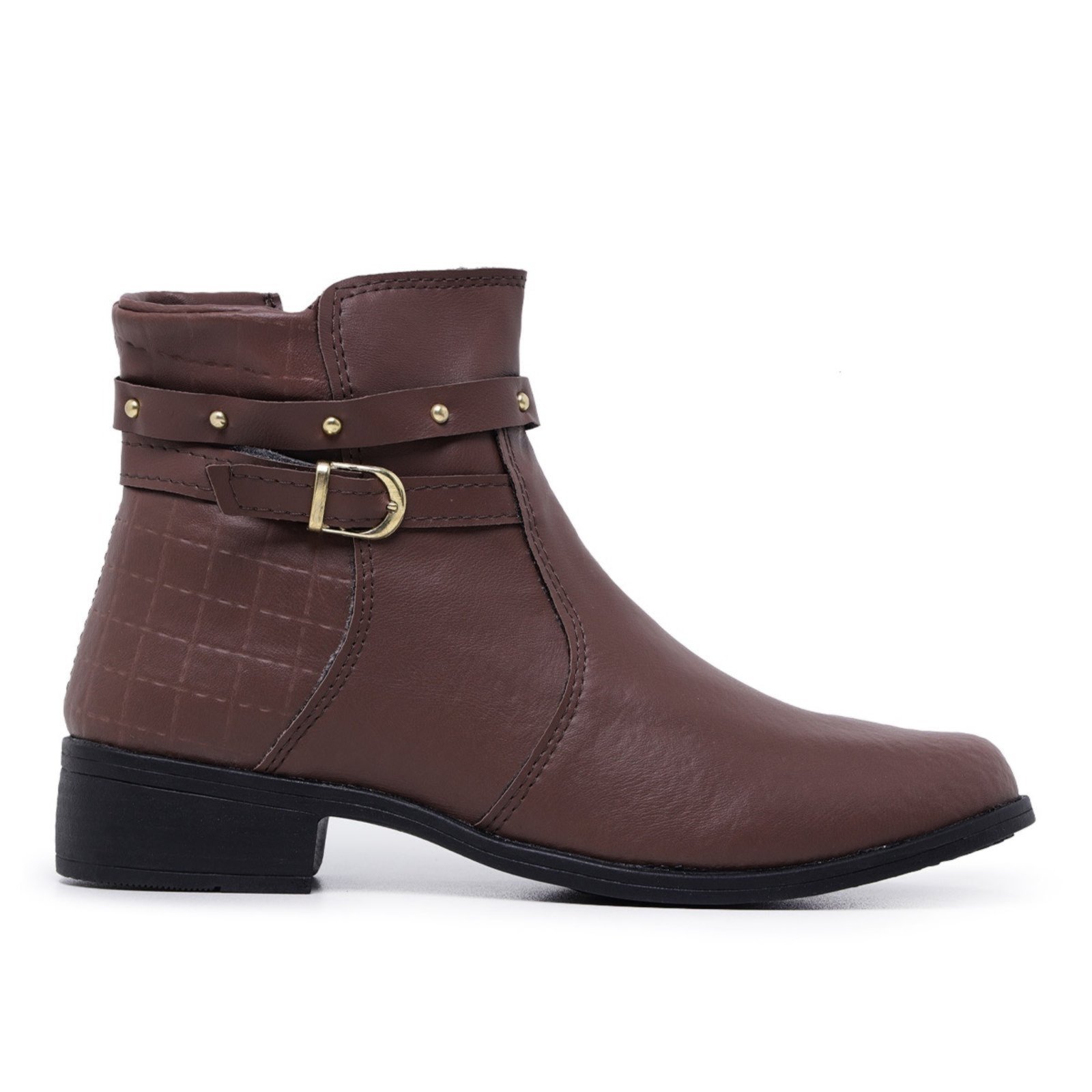 Botinha Feminina Cano Baixo Curto Moderna Macia Schiareli 11300 Cappuccino