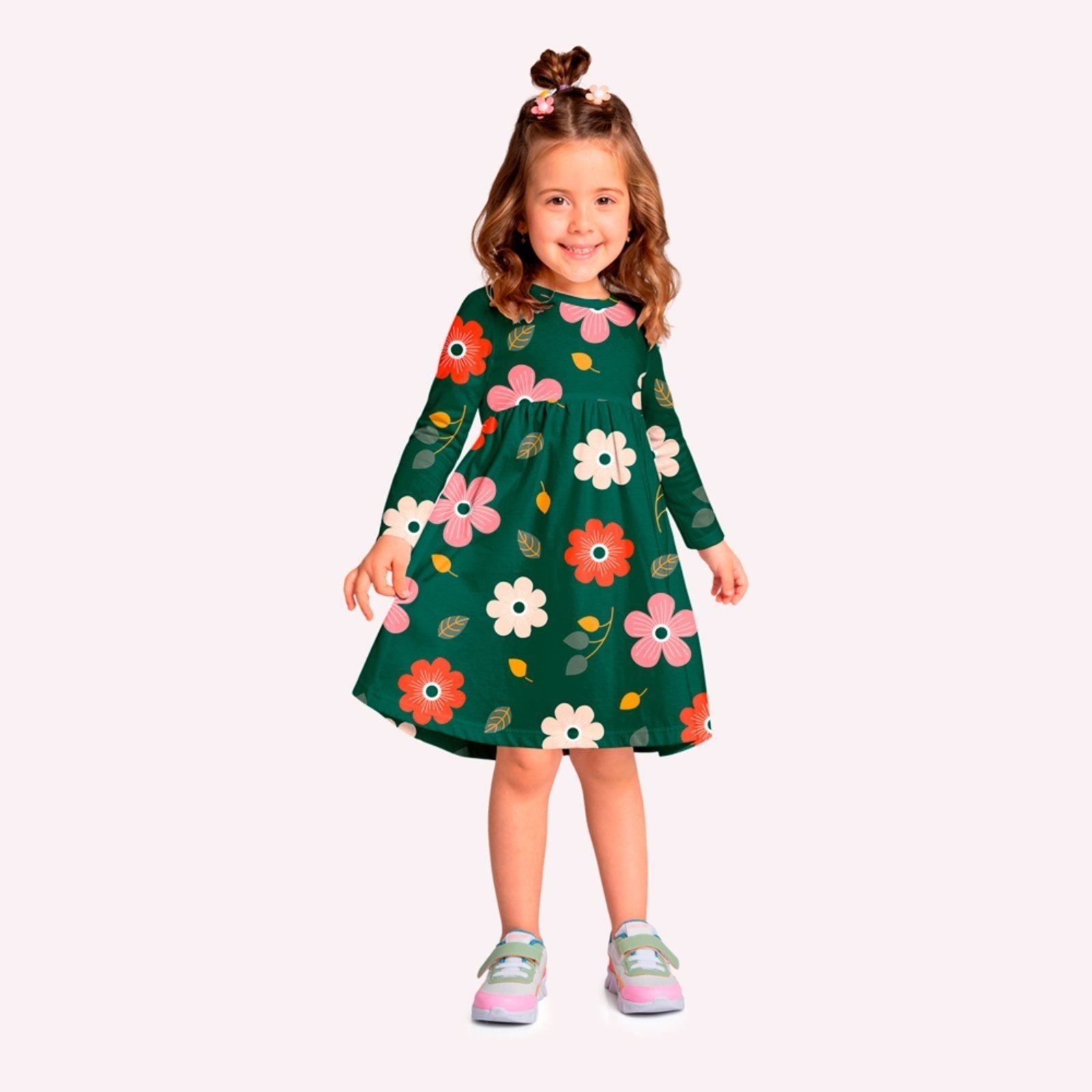 Infantil - Vestido Menina Flores Kyly