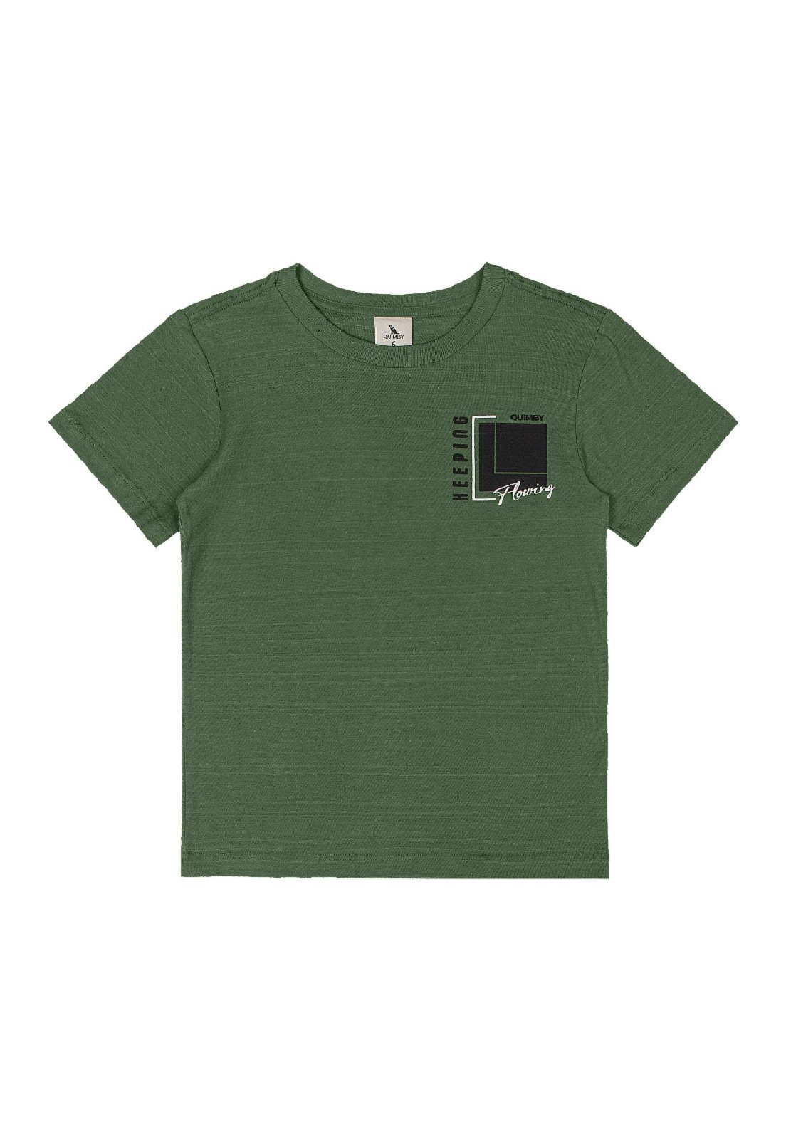 Vista 2 Infantil - Camiseta Algodão Flamê Estampado Quimby branco Quimby branco