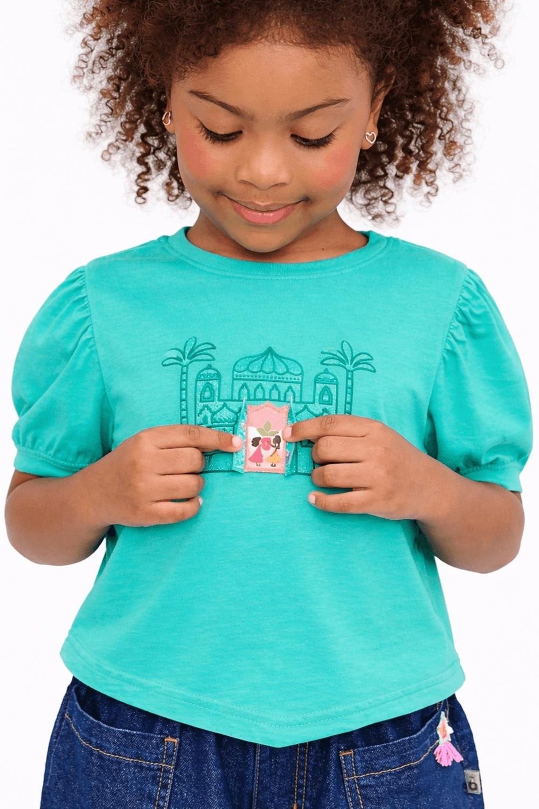 Infantil - Blusa Menina Castelo das Índias Alphabeto Verde