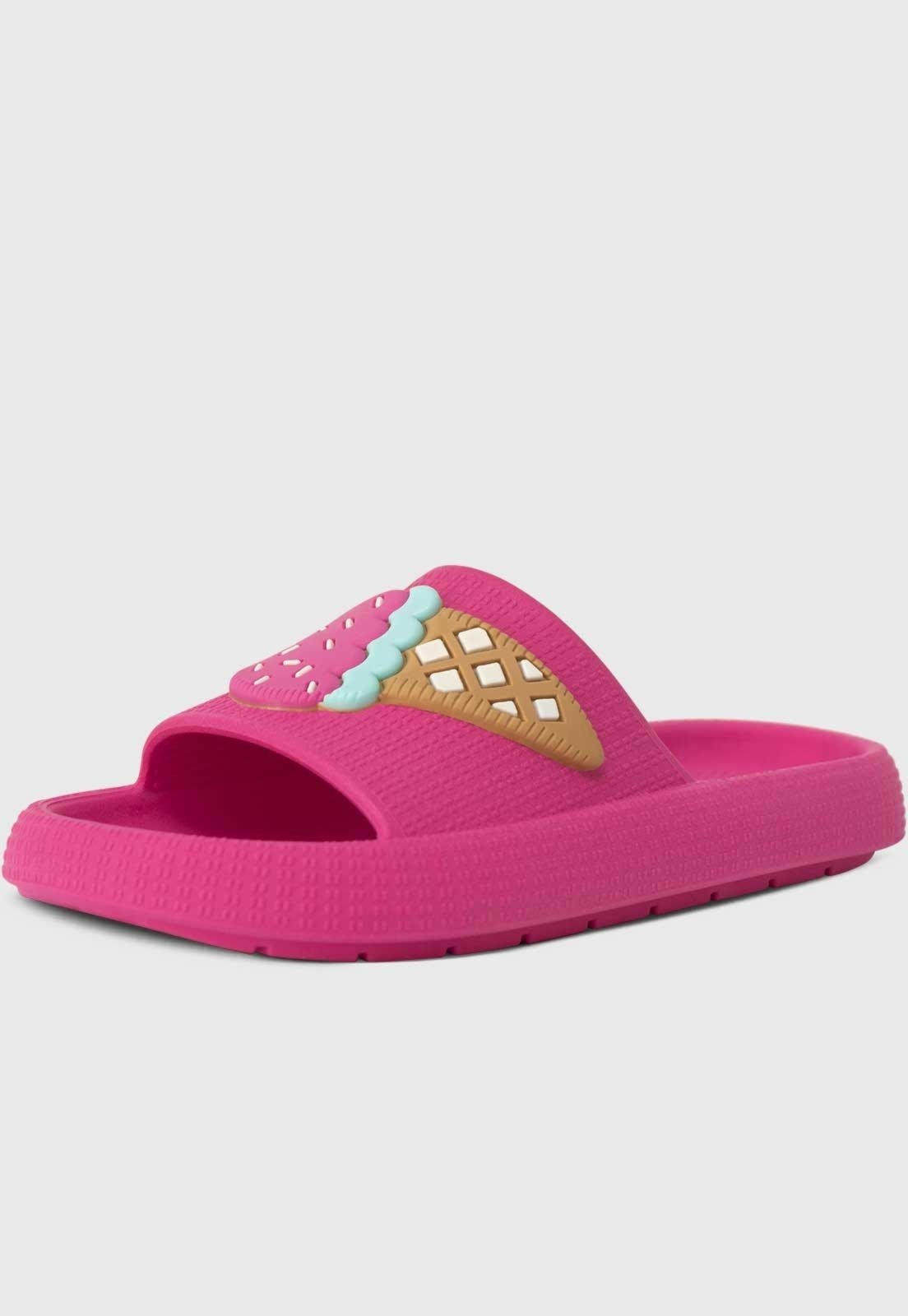 Vista 3 Infantil - Kit Bolsa e Chinelo Slide Sandália Juvenil Menina Pópidi pink Pópidí pink