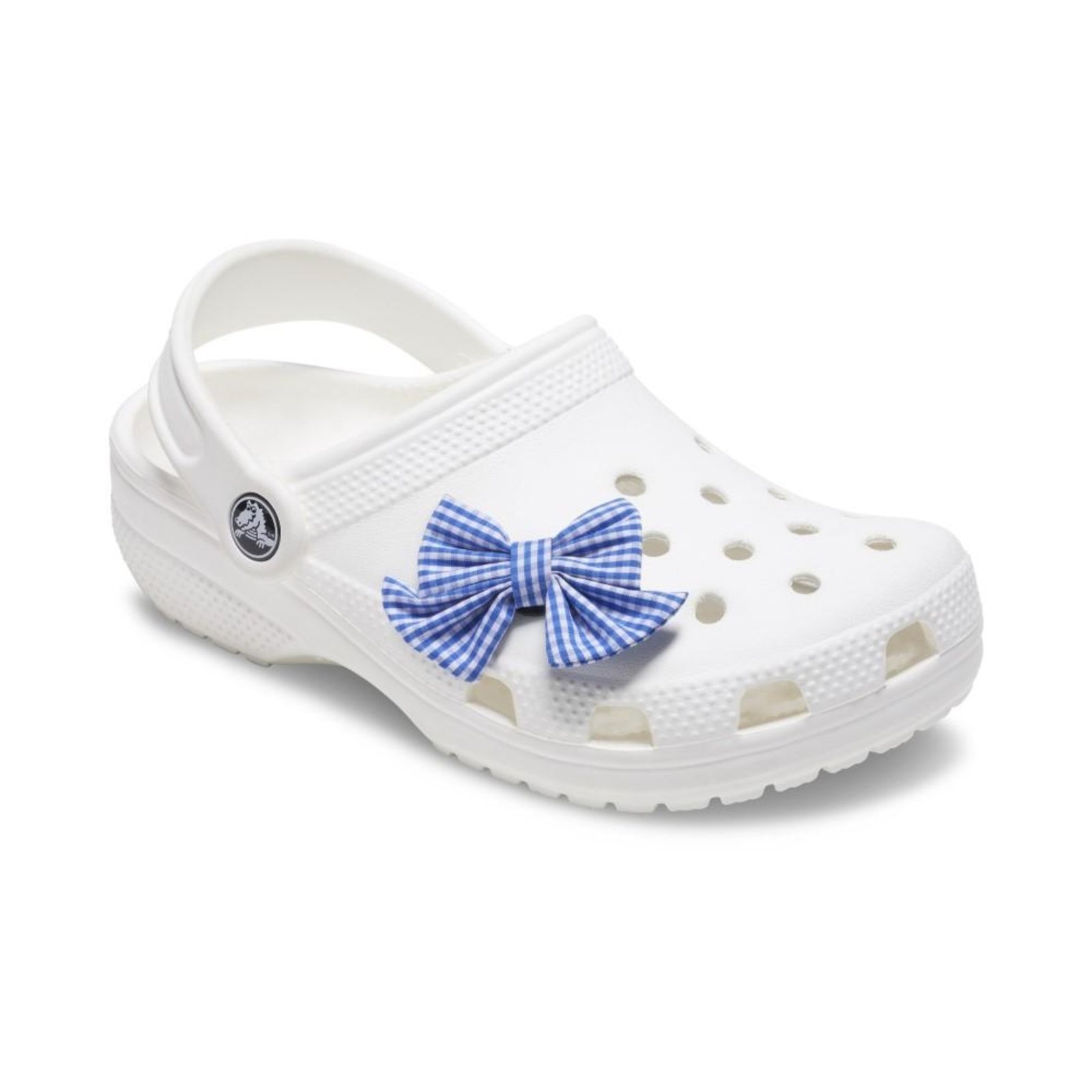 Vista 3 Infantil - Jibbitz™ Laço Azul e Branco Branco Crocs branco azul