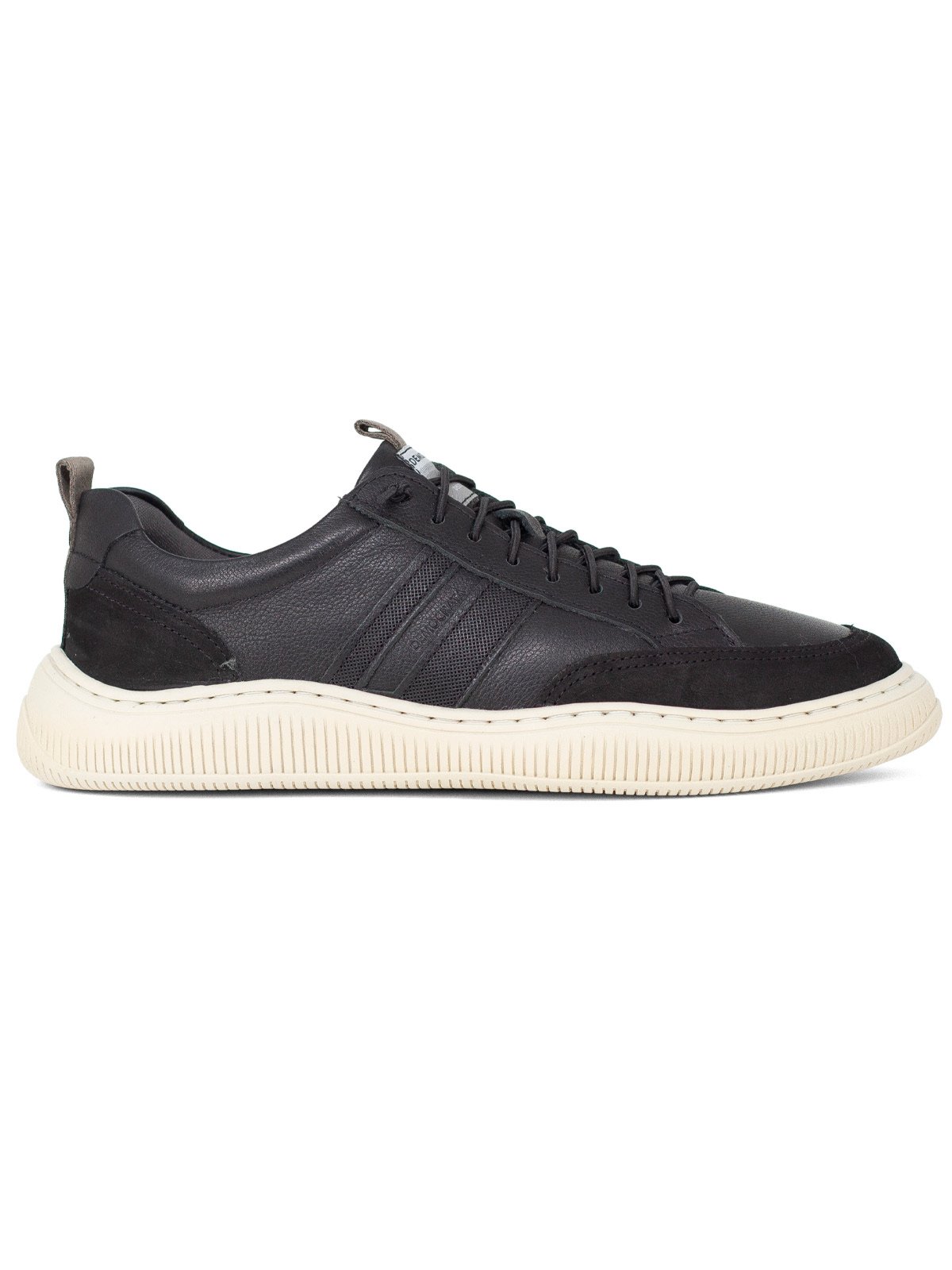 Tênis Masculino Democrata Casual Denim Vibe Couro Solado Confortável Preto