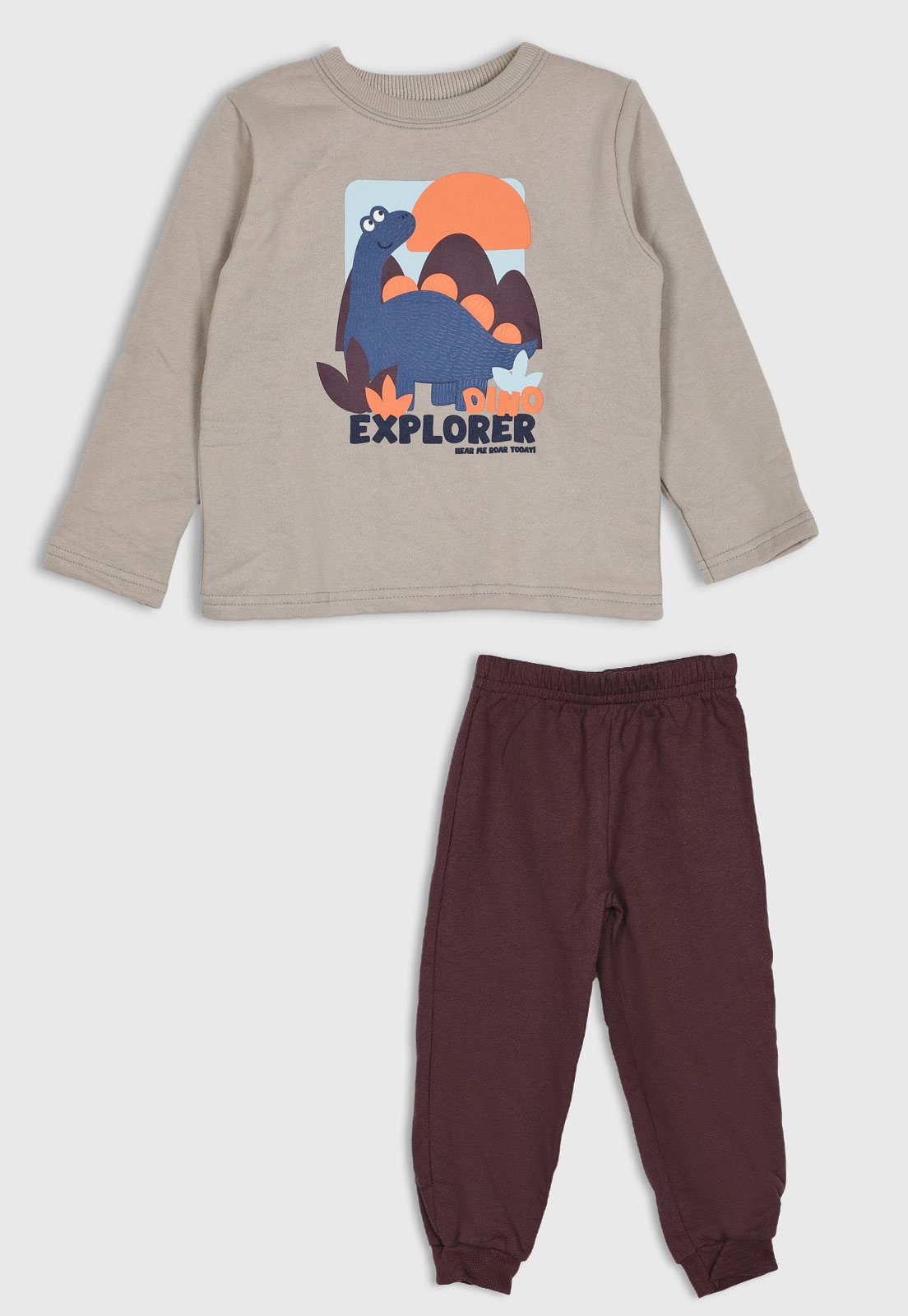 Infantil - Conjunto Brandili Dinossauro Bege