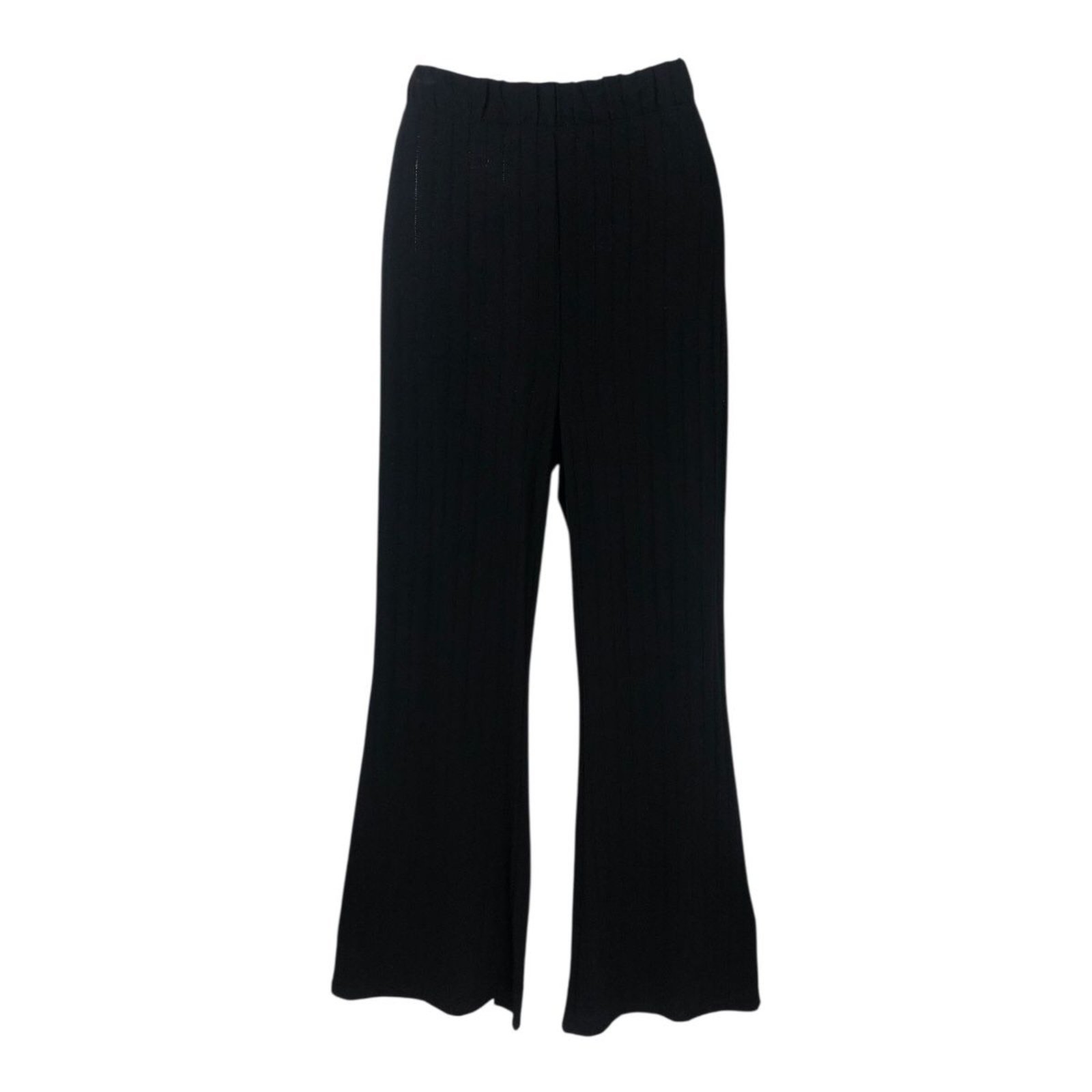 Calça Flare Canelada Cós Elástico Triton Preto