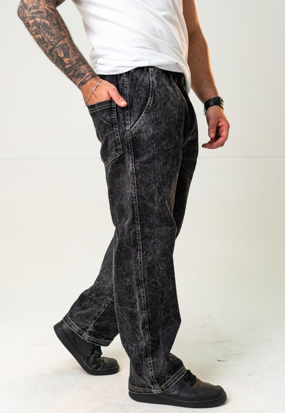 Calça Sarja Masculina Barra Yellow Jeans Confortável e Estilosa Grafite