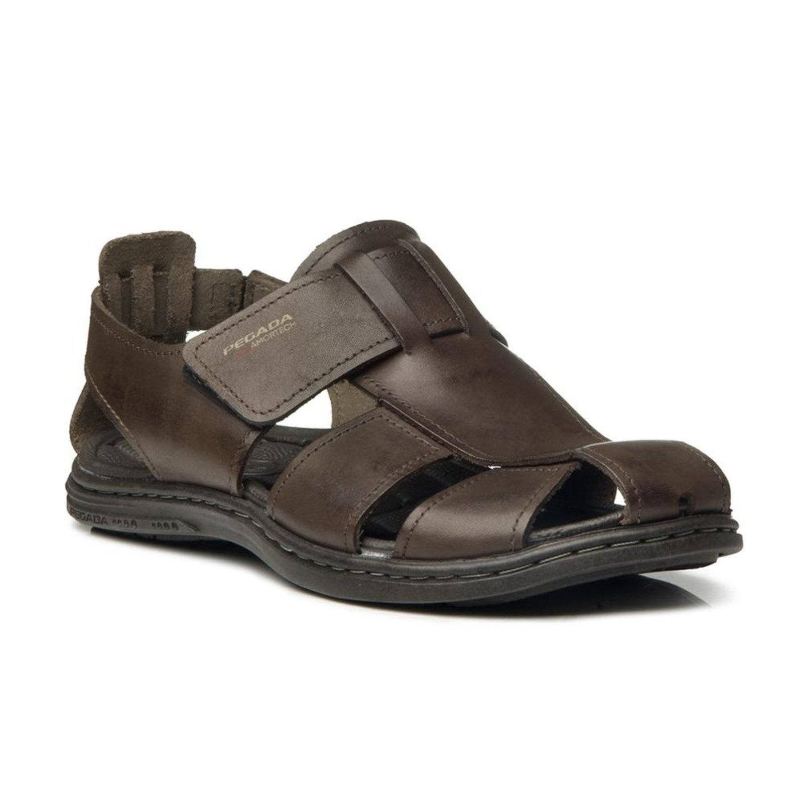 Sandália Pegada Masculina Couro 131287 Marrom
