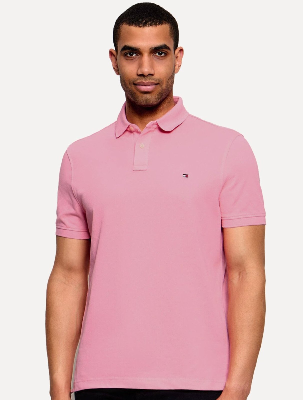 Polo Tommy Hilfiger Masculina Regular Piquet 1985 Pink Claro