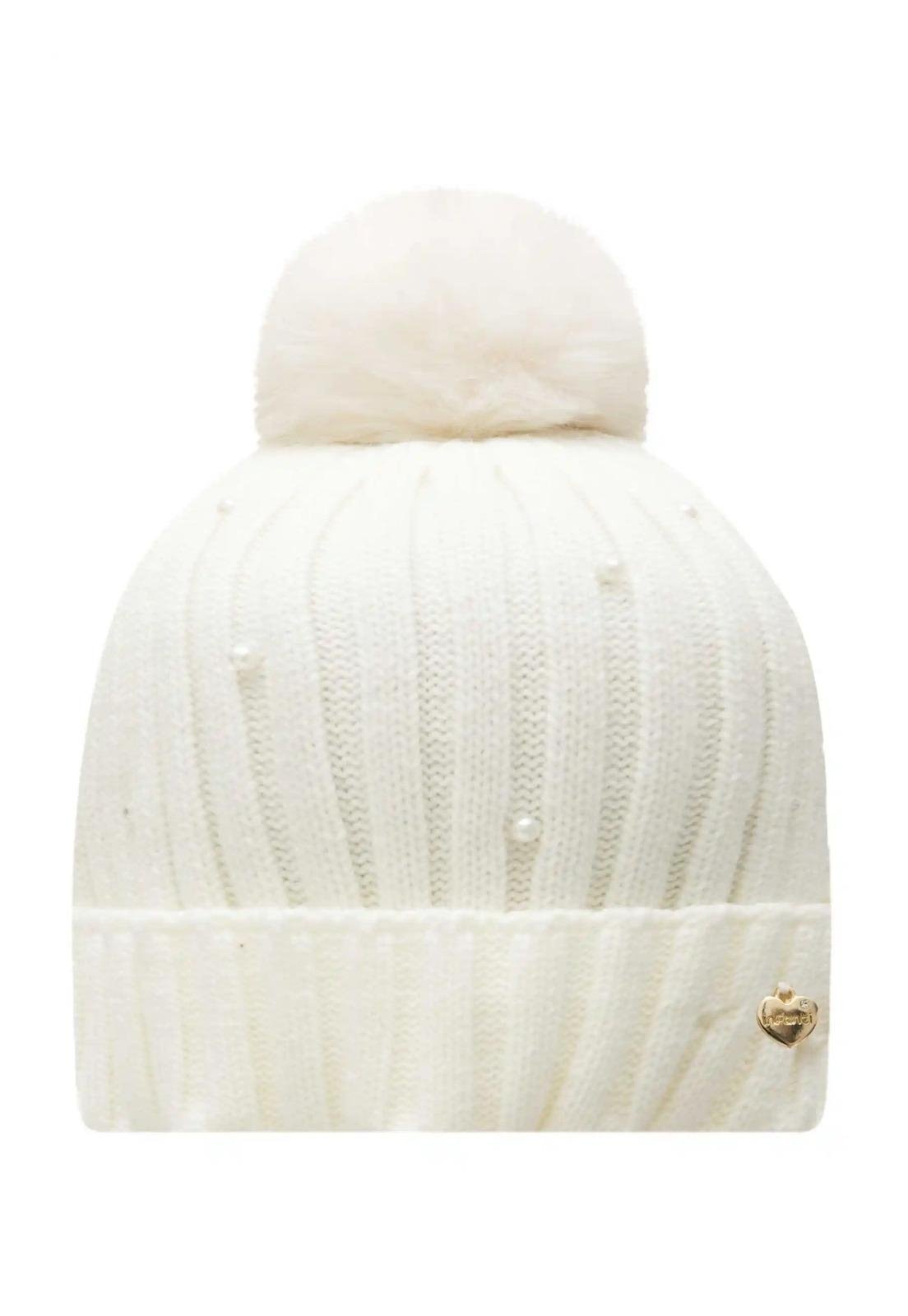 Infantil - Gorro Branco Canelado com Pompom Infanti M Branco