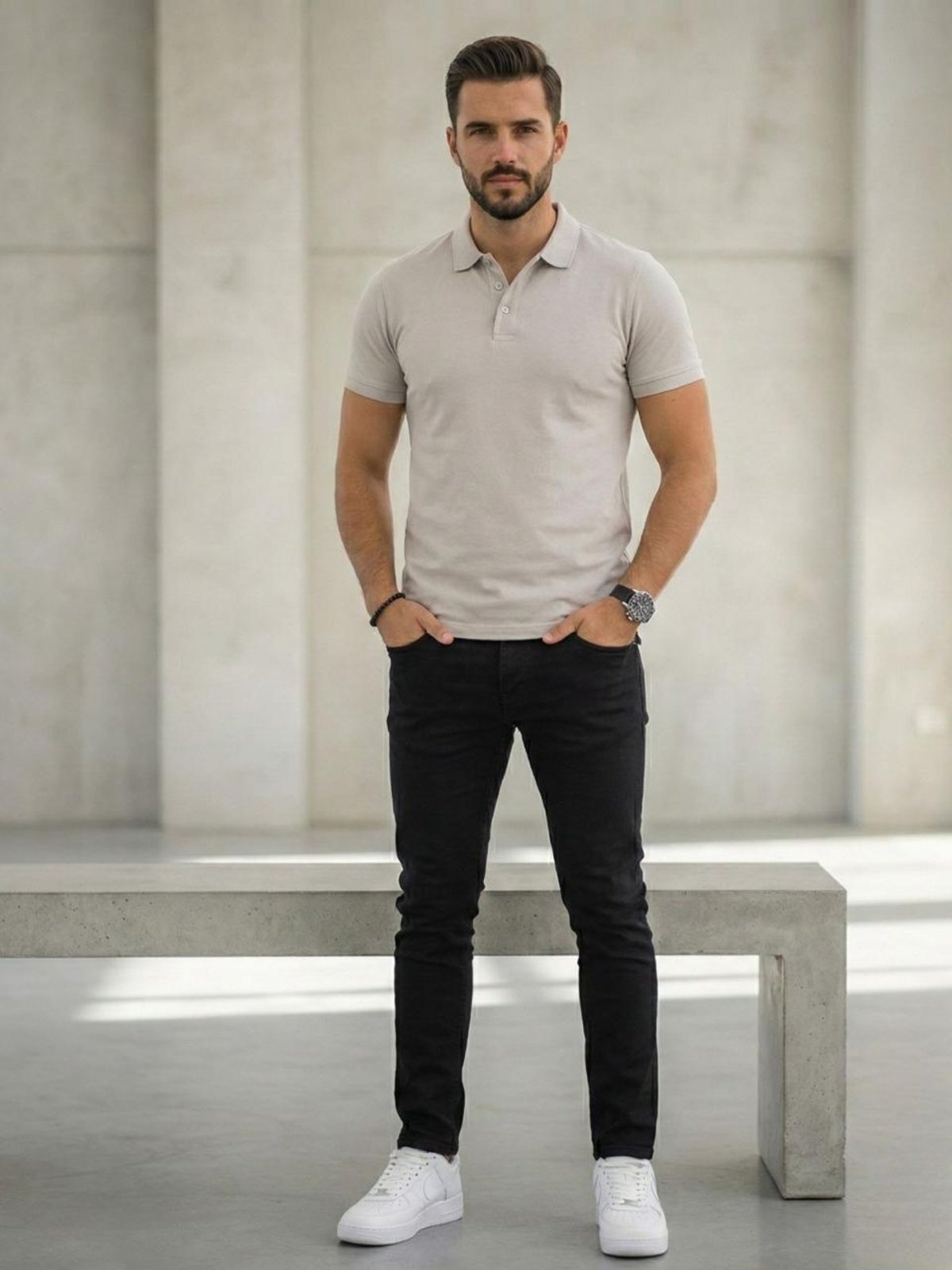 Calça Masculina de Sarja Sk Jeans Confortável em Algodão Preta