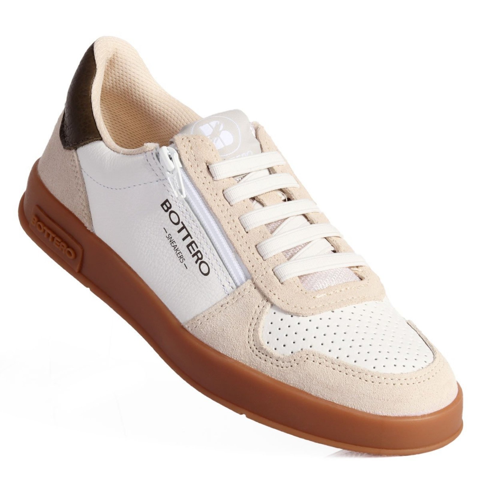 Tênis Feminino Casual Bottero em Couro Legítimo - Branco