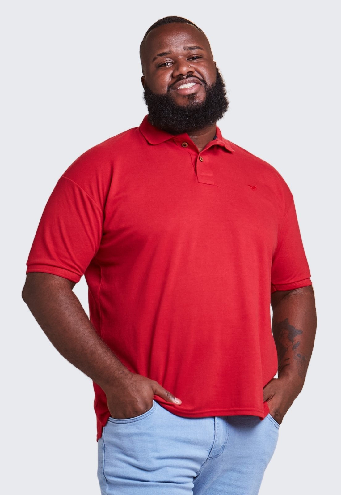 Camisa Polo Masculina Algodão Plus Size Daze Modas Vermelho