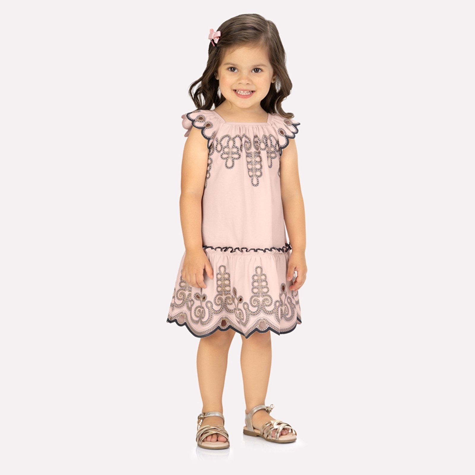 Infantil – Vestido Menina em Cotton Milon