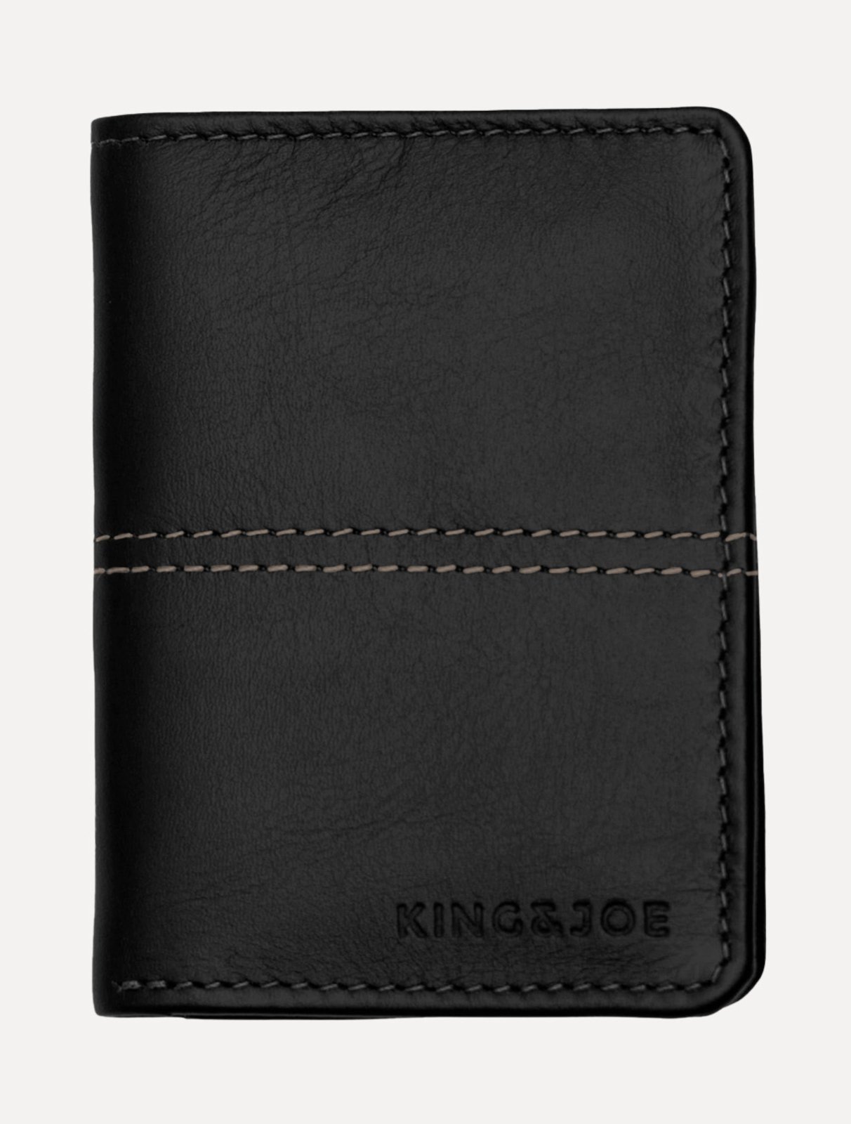Carteira King & Joe Masculina Vertical Pesponto Preto