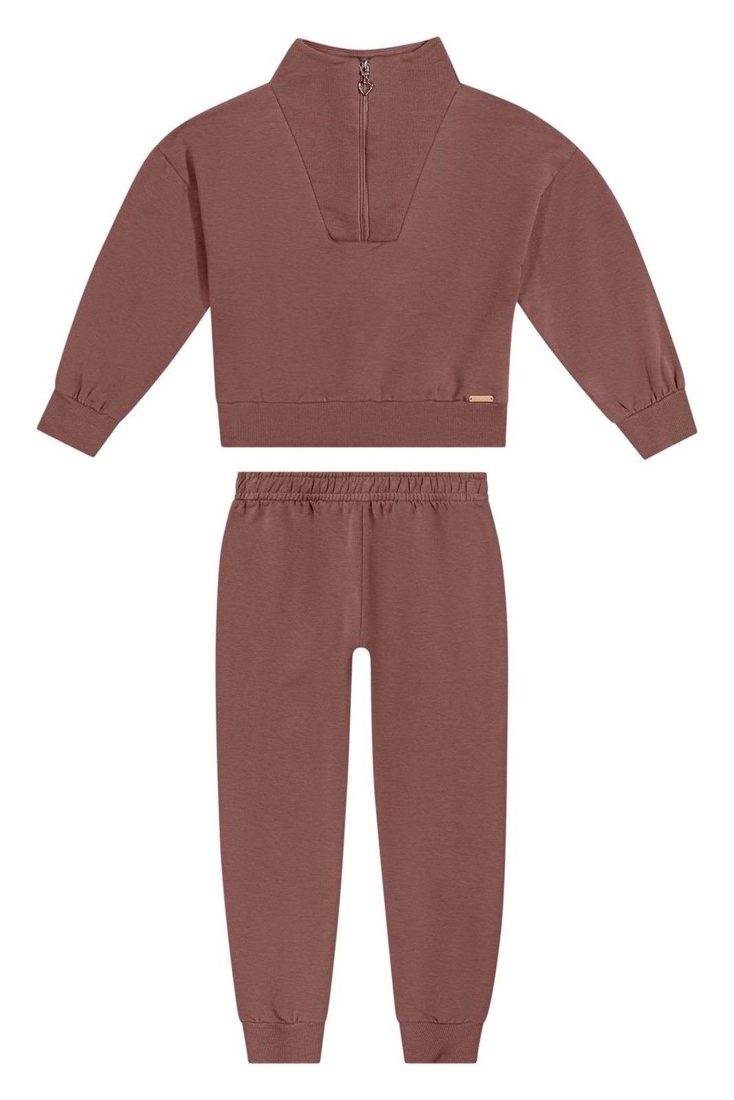Infantil - Conjunto Menina Gola Com Zíper Colorittá Marrom