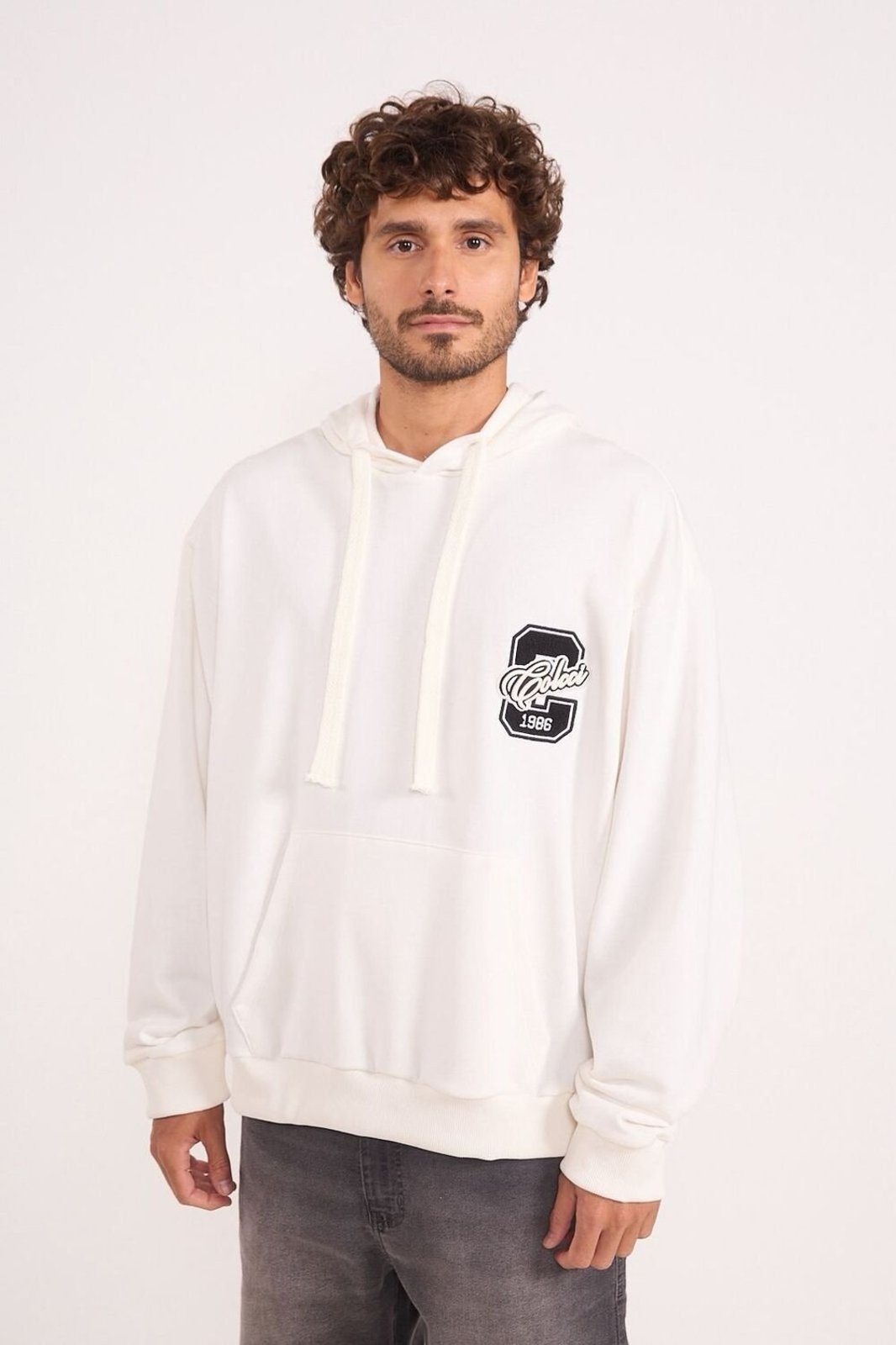 Blusão Moletom com Capuz Varsity Colcci Off Shell