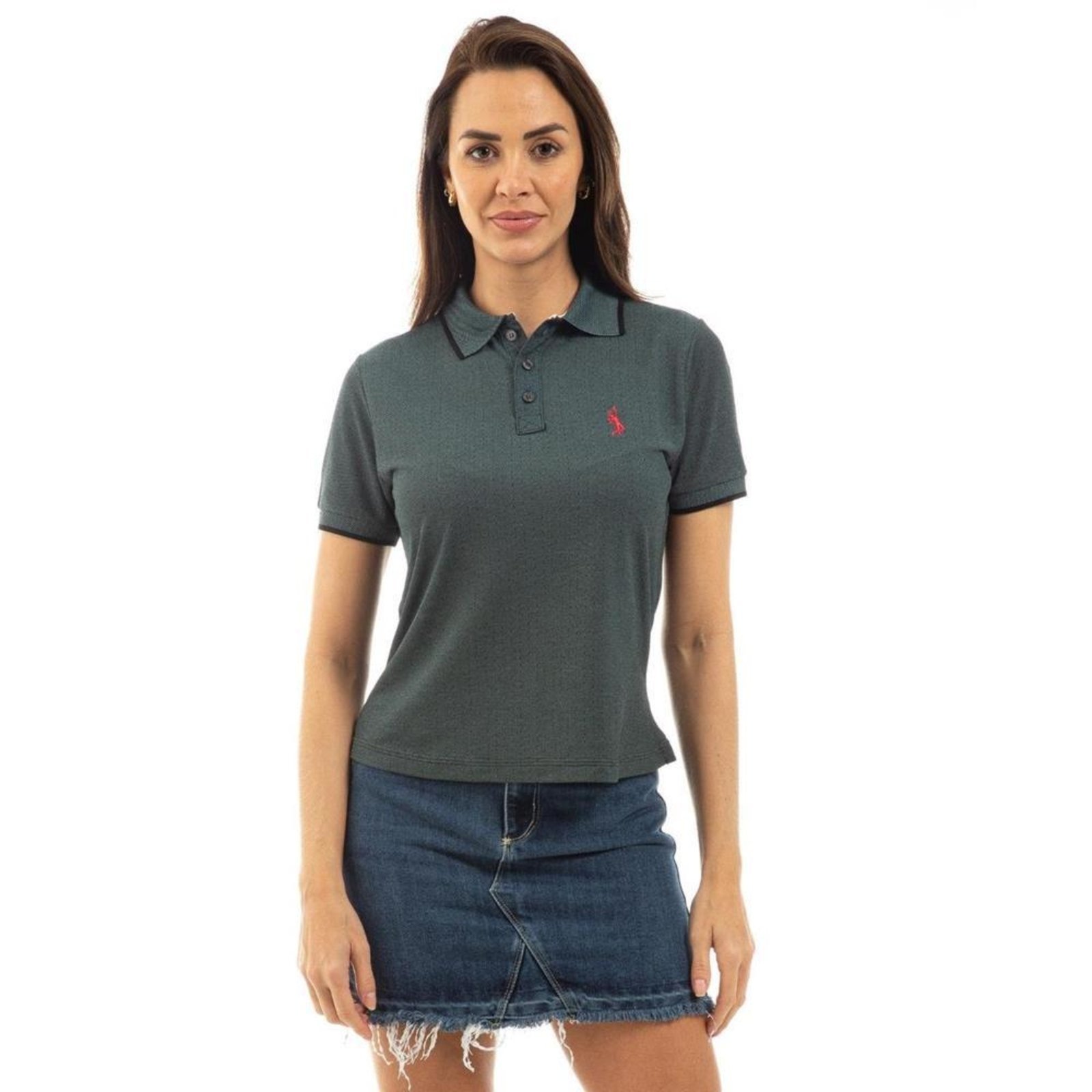 Camisa Polo Feminina Poa Casual Leve Gola Conforto Dia a Dia