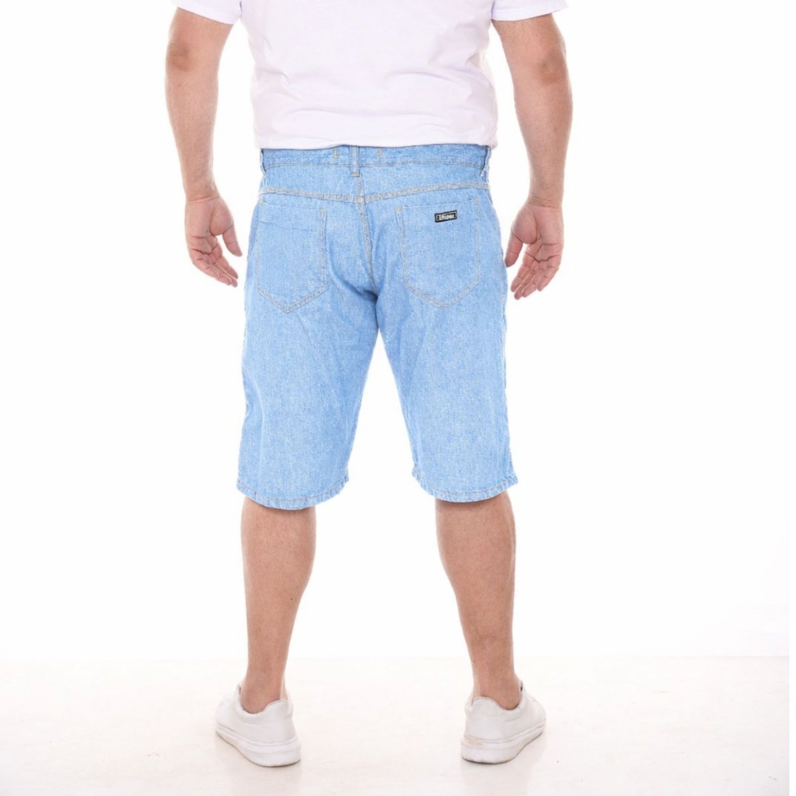 Vista 3 Bermuda Alleppo Jeans Masculina Plus Size azul Alleppo Jeans azul