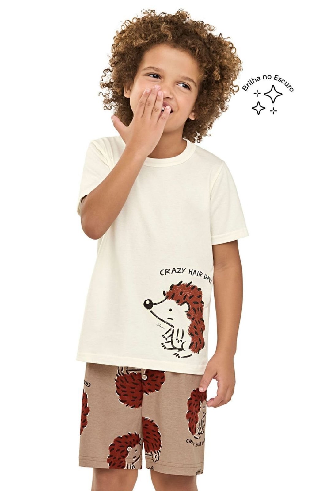 Vista 2 Pijama Curto Menino Ouriço Elian bege Elian bege