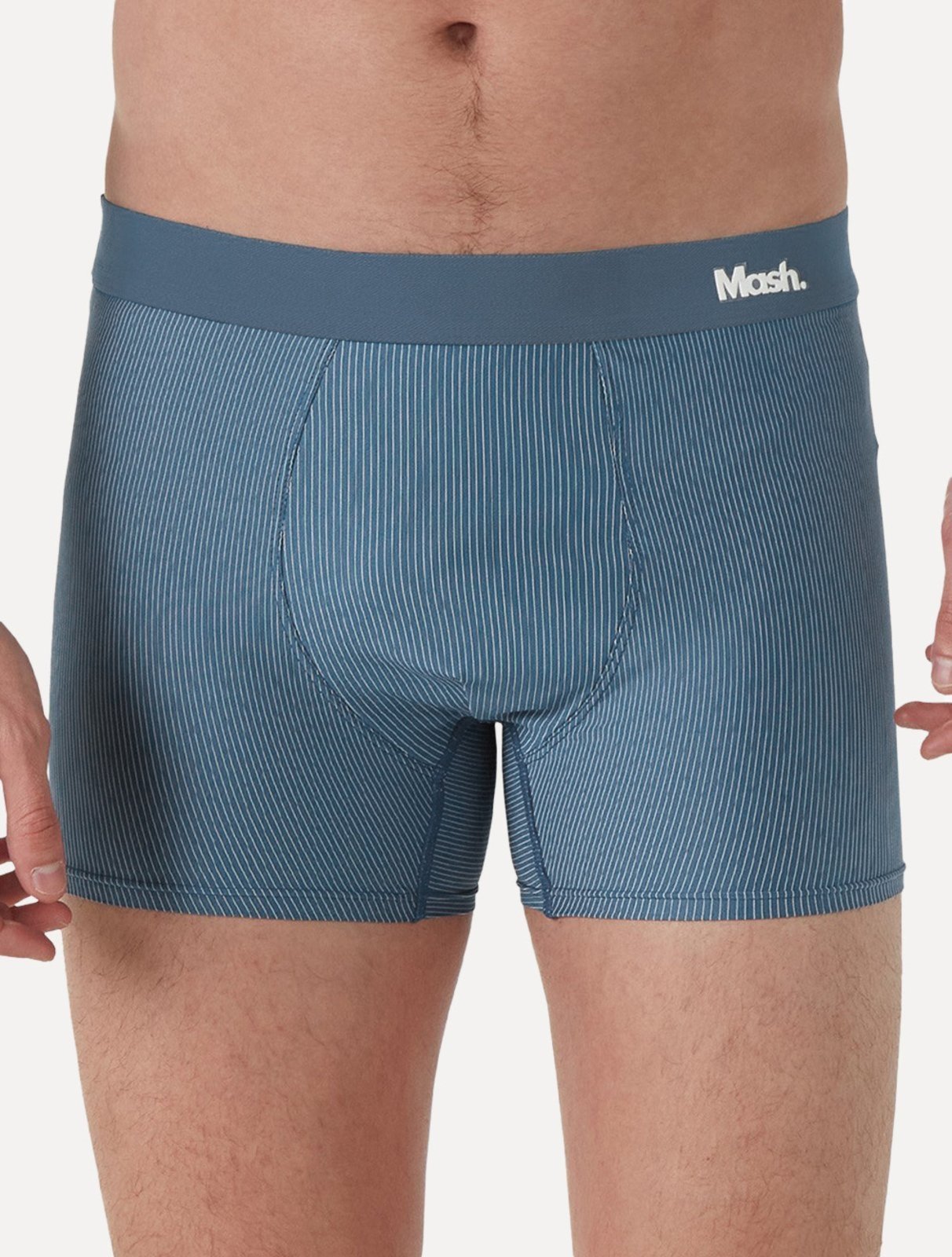 Vista 3 Cueca Mash Boxer Microfibra Risca de Giz Azul azul marinho MASH azul marinho