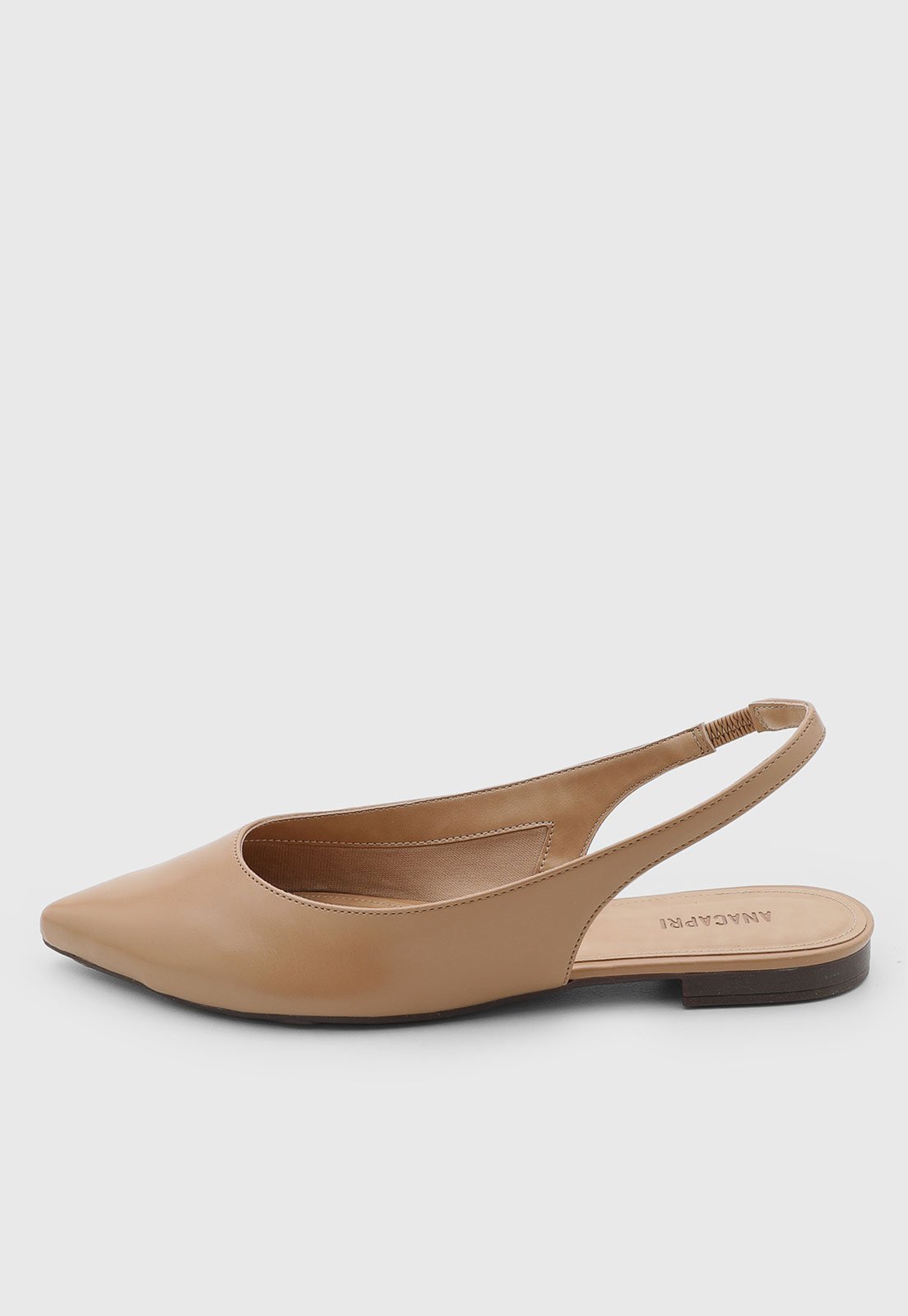 Sapatilha Feminina ANACAPRI Slingback Bico Fino Bege