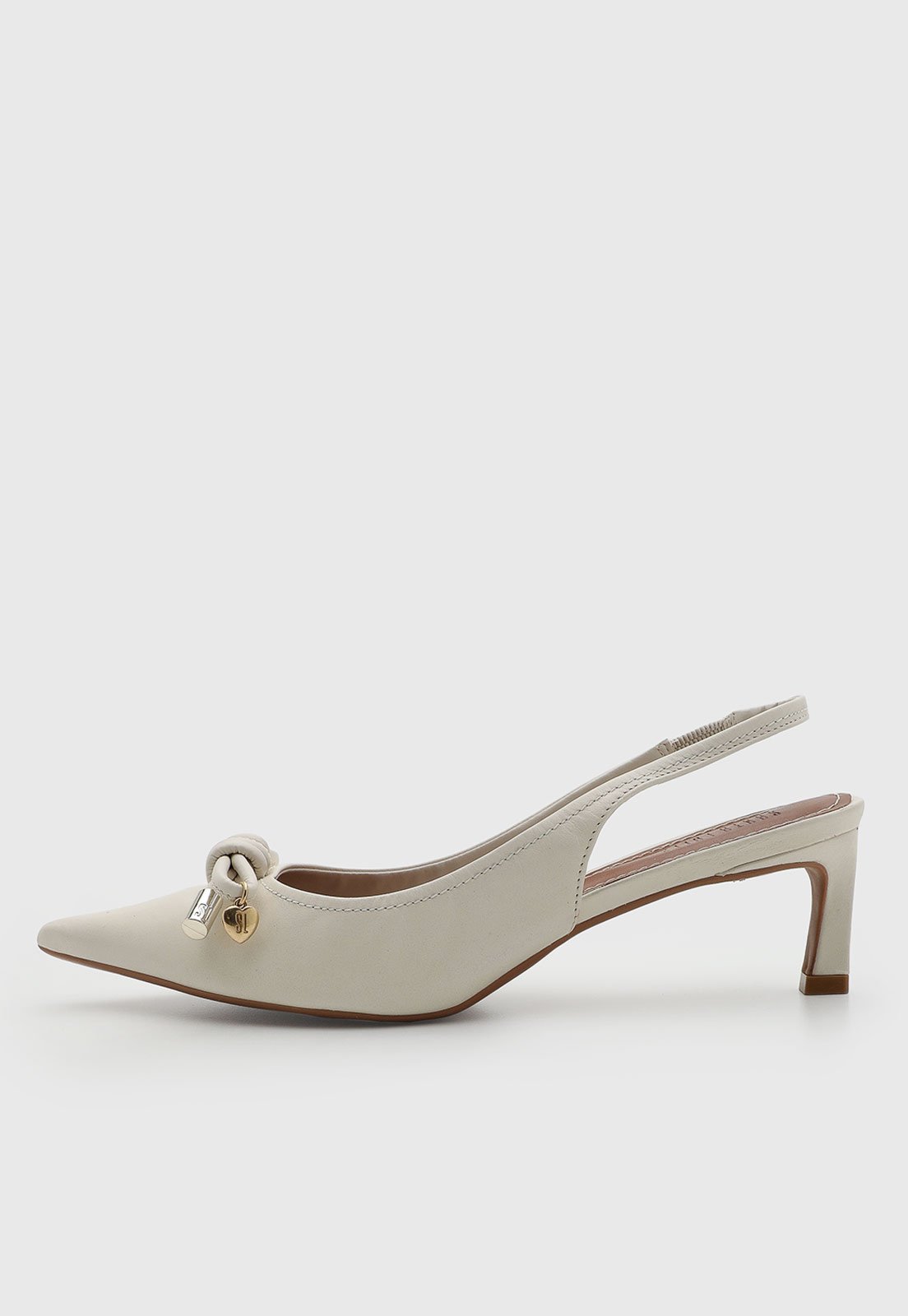 Scarpin Feminino Santa Lolla Couro Slingback Off-White