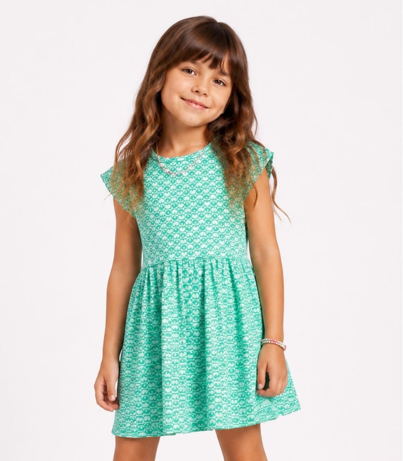 Infantil - Vestido Feminino Jacquard Vegas Select Verde