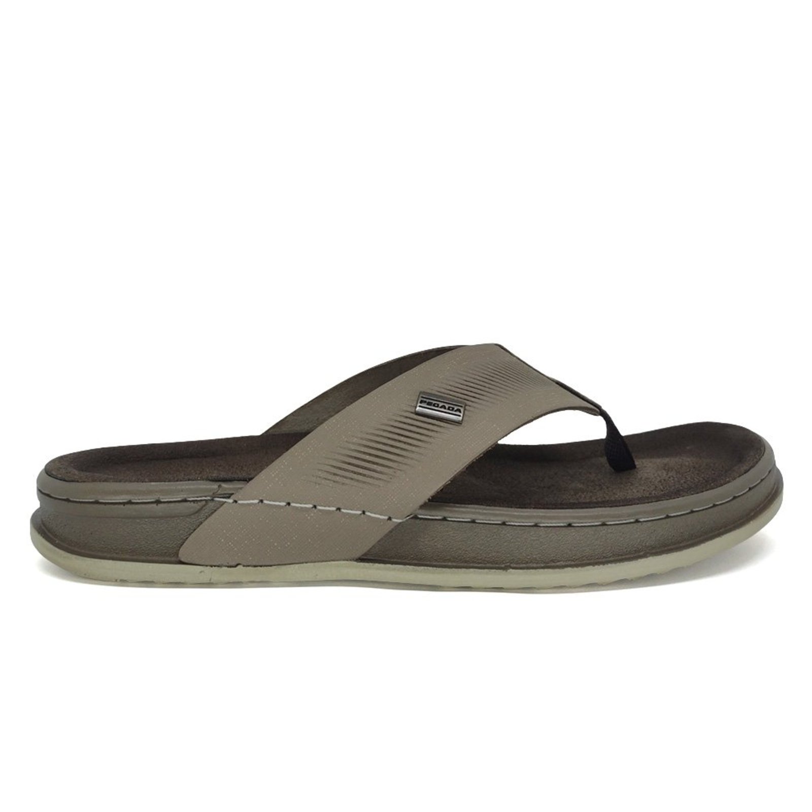Chinelo Pegada Masculino Soft Touch Tira de Couro 134805 Areia