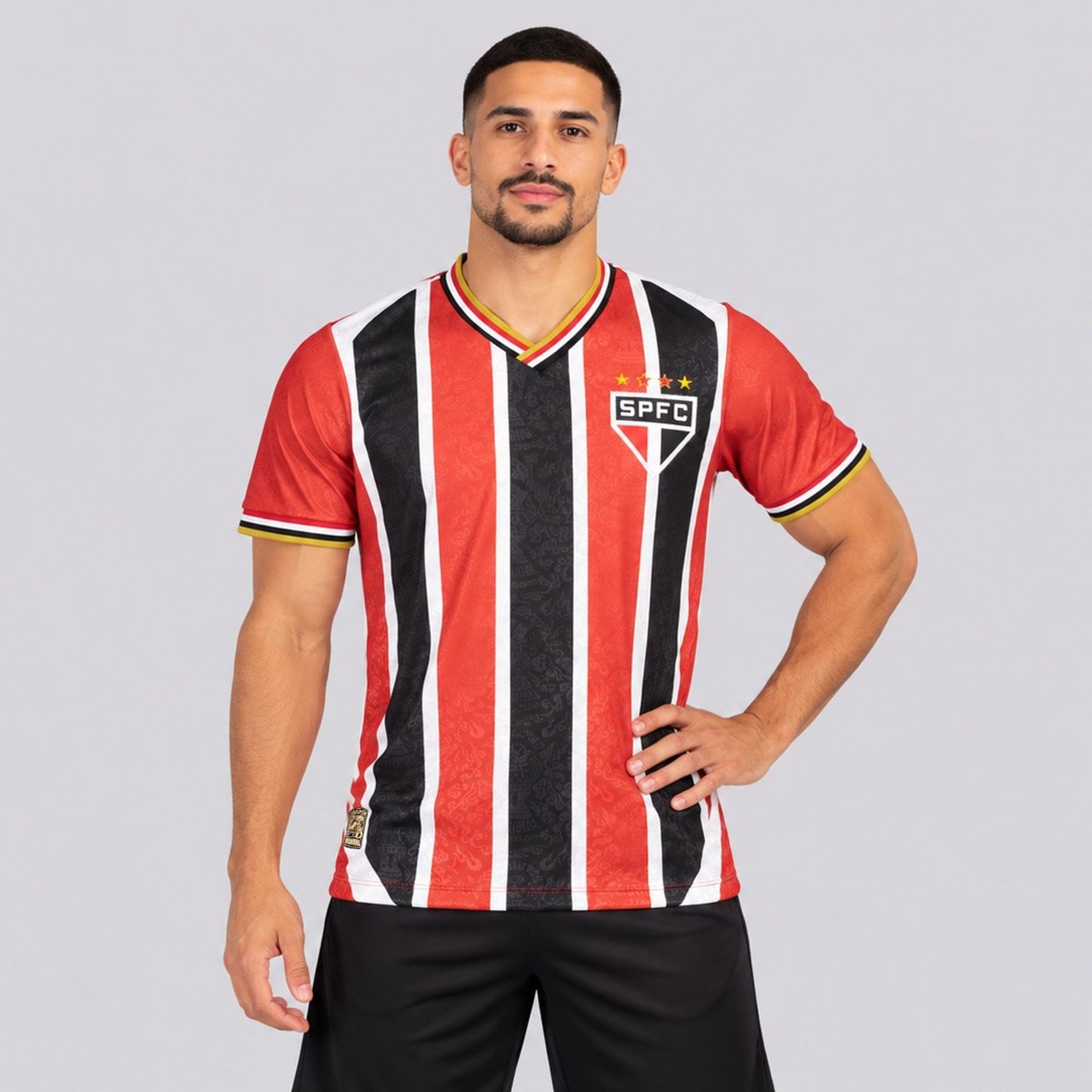 Camisa São Paulo Retrô 2005 Jacquard Vermelha
