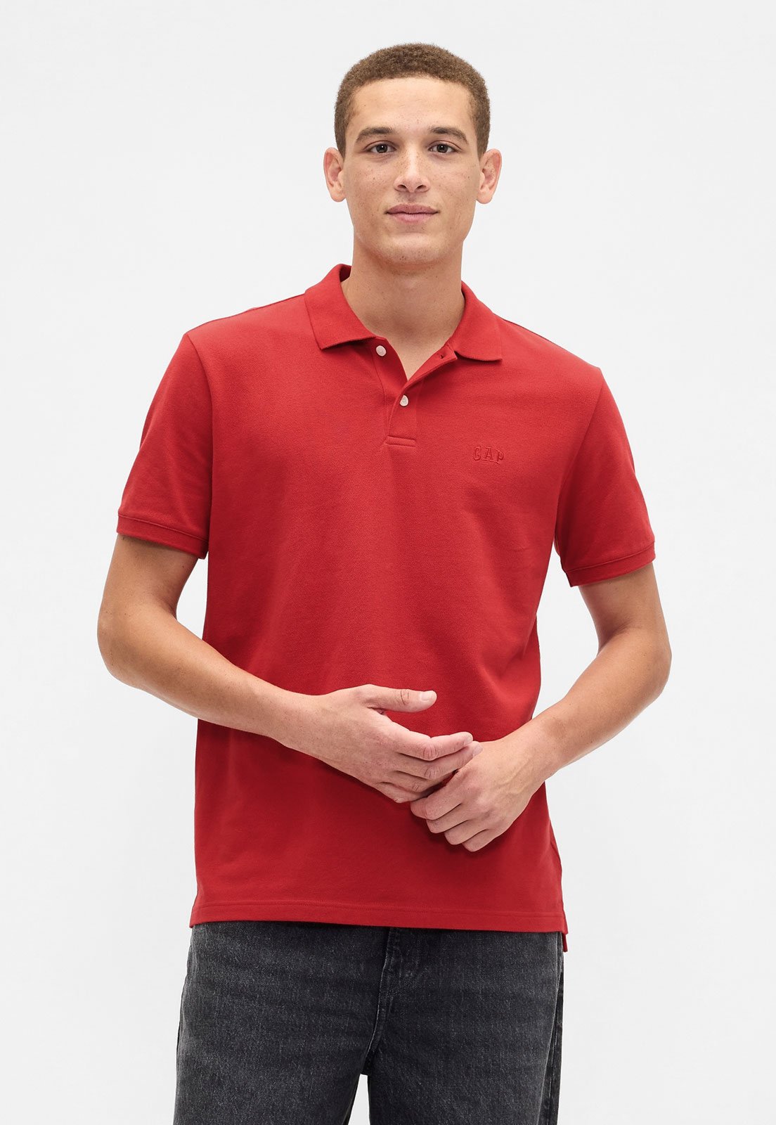 Camiseta Polo Masculina GAP Piquê Vermelha