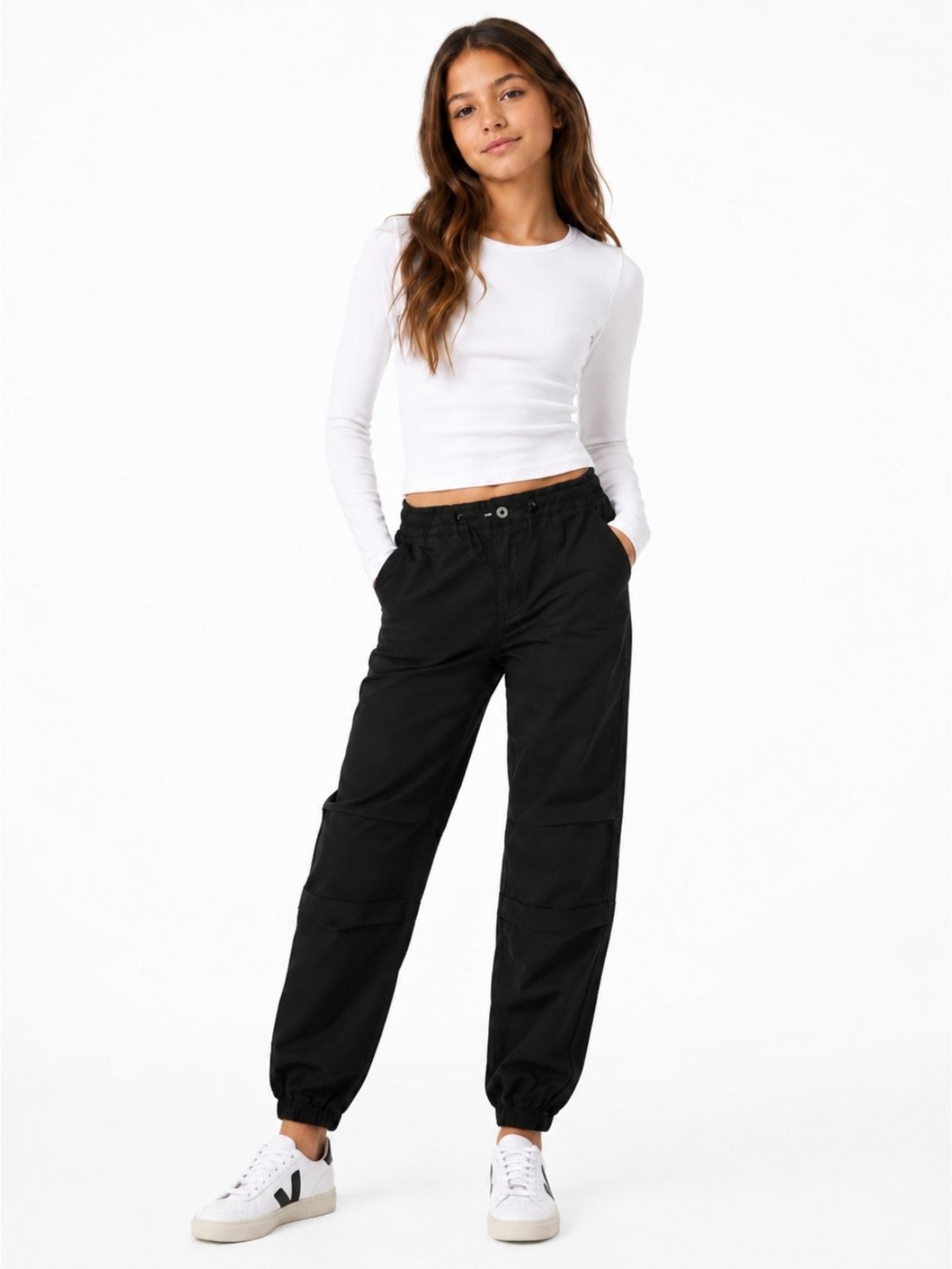 Infantil – Calça Sarja Preta Parachute Juvenil Feminina