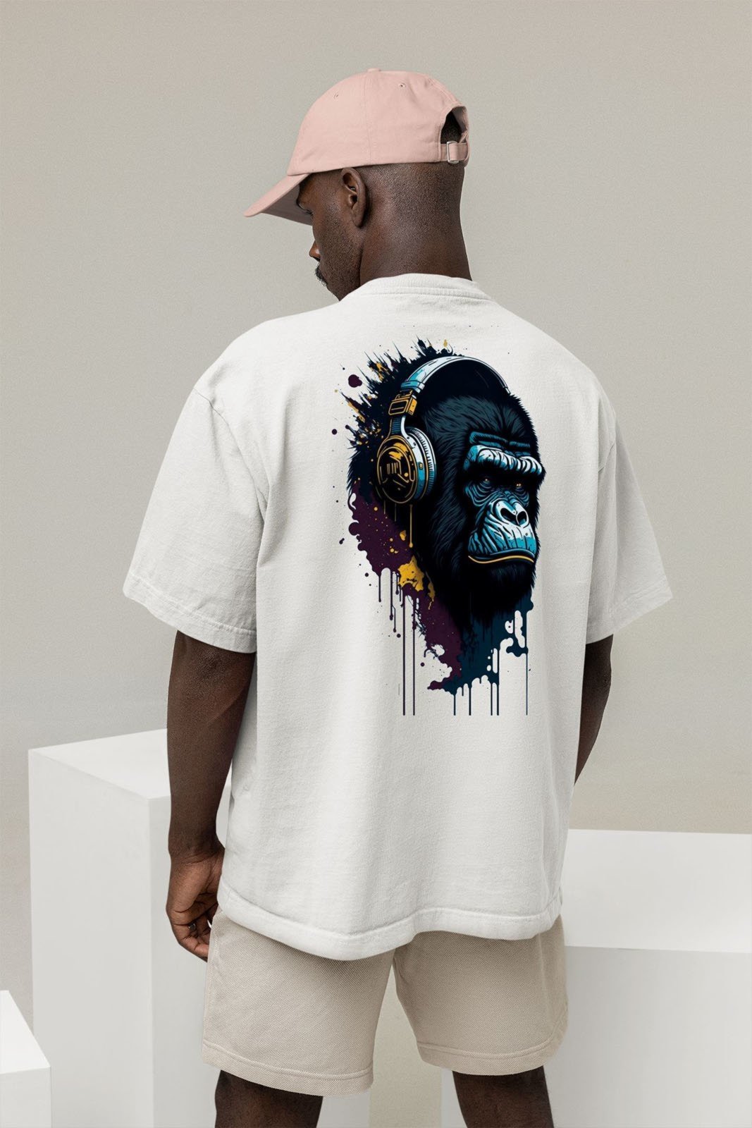 Camiseta Tshirt Masculina Dj Monkey – Branco