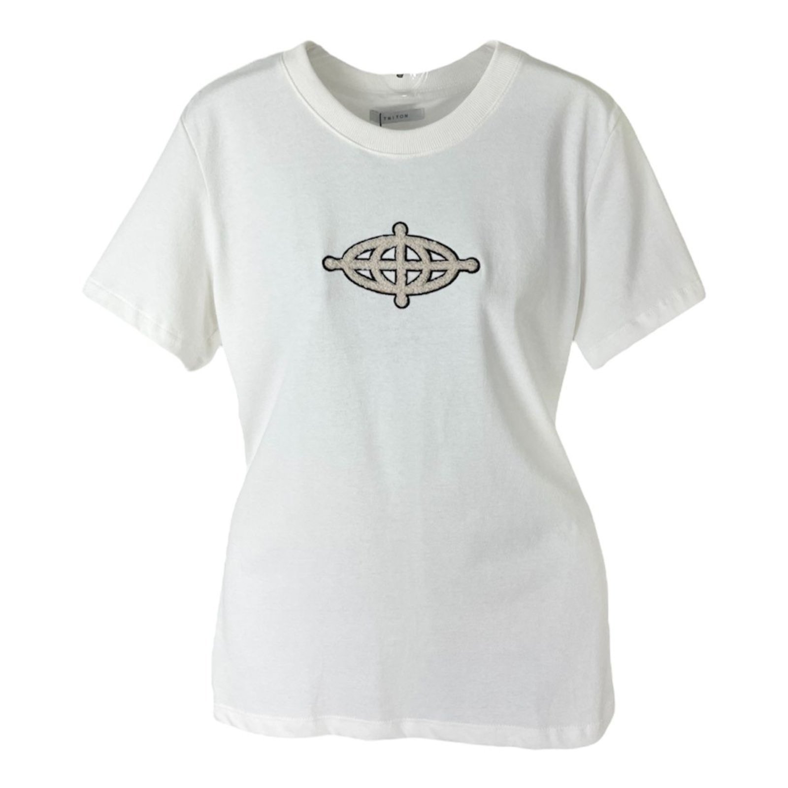 Camiseta Feminina Slim com Logo Bordada Triton Off Shell