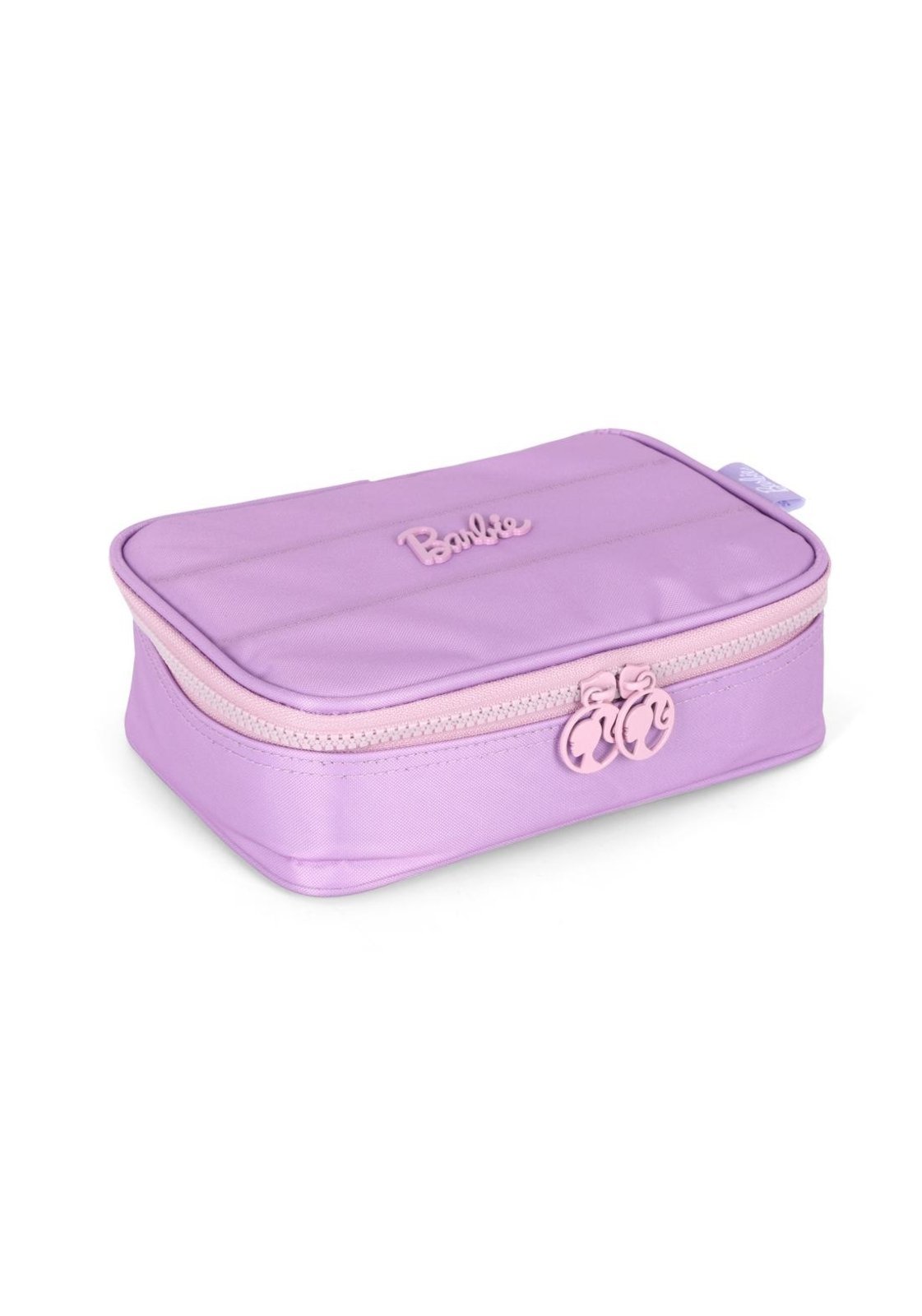 Vista 2 Infantil - Estojo Box Juvenil Médio 100 pens Náilon Matelassê Barbie Luxcel roxo Luxcel roxo