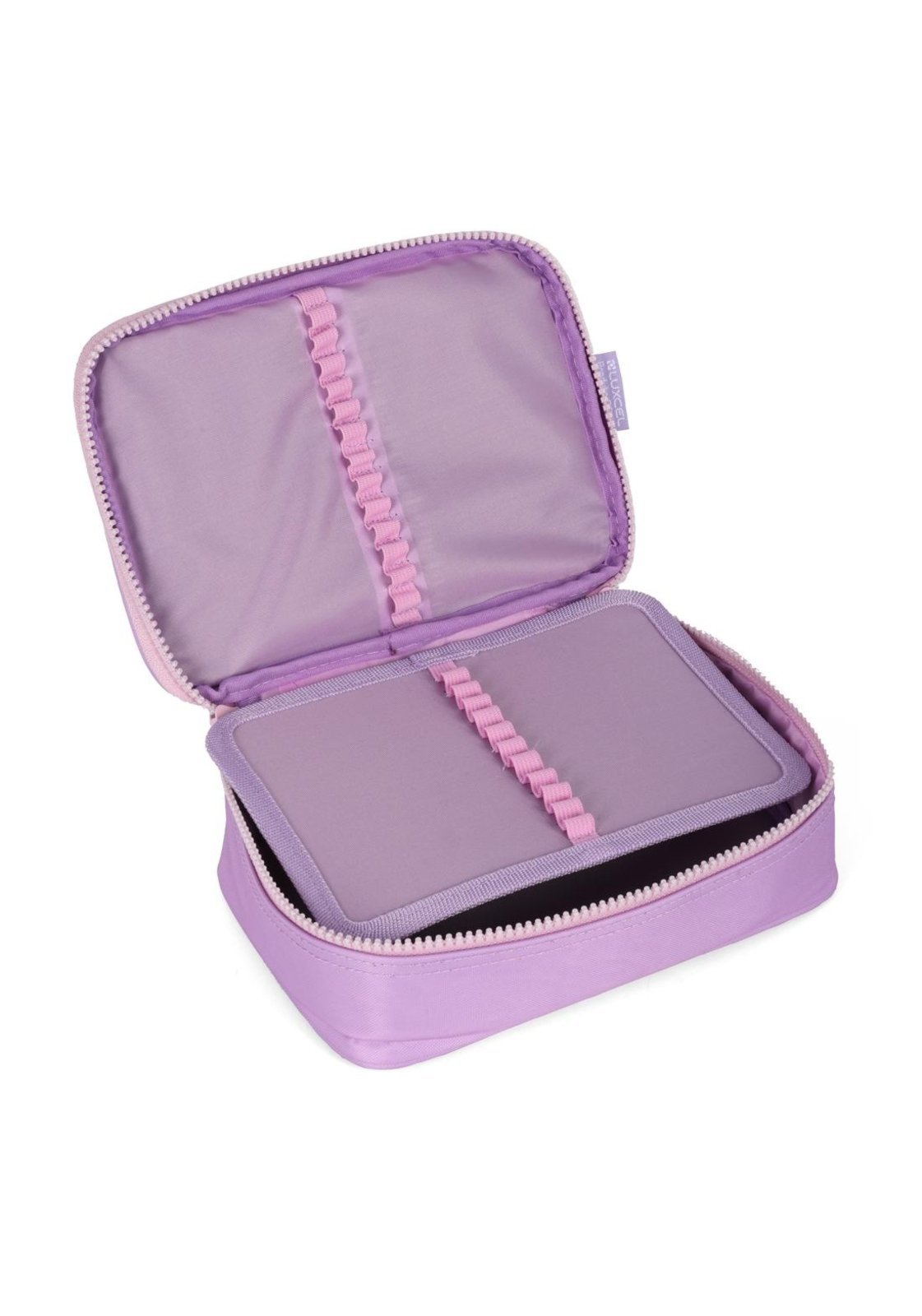Vista 3 Infantil - Estojo Box Juvenil Médio 100 pens Náilon Matelassê Barbie Luxcel roxo Luxcel roxo