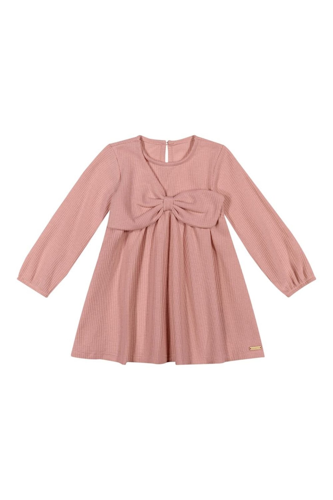Infantil - Vestido Menina Malha Tricô Laço Colorittá Rosa